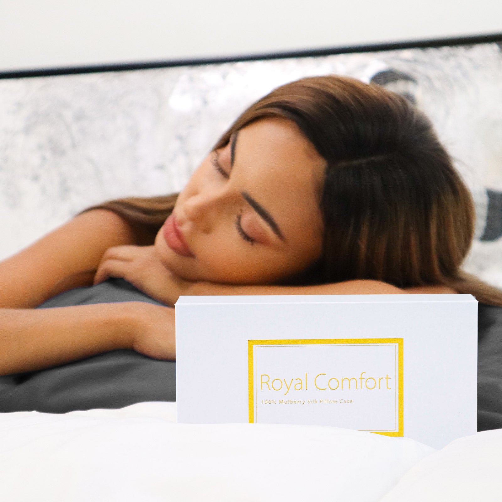 Royal Comfort Mulberry Soft Silk Hypoallergenic Pillowcase Twin Pack 51 x 76cm - Charcoal-Pillowcases-PEROZ Accessories