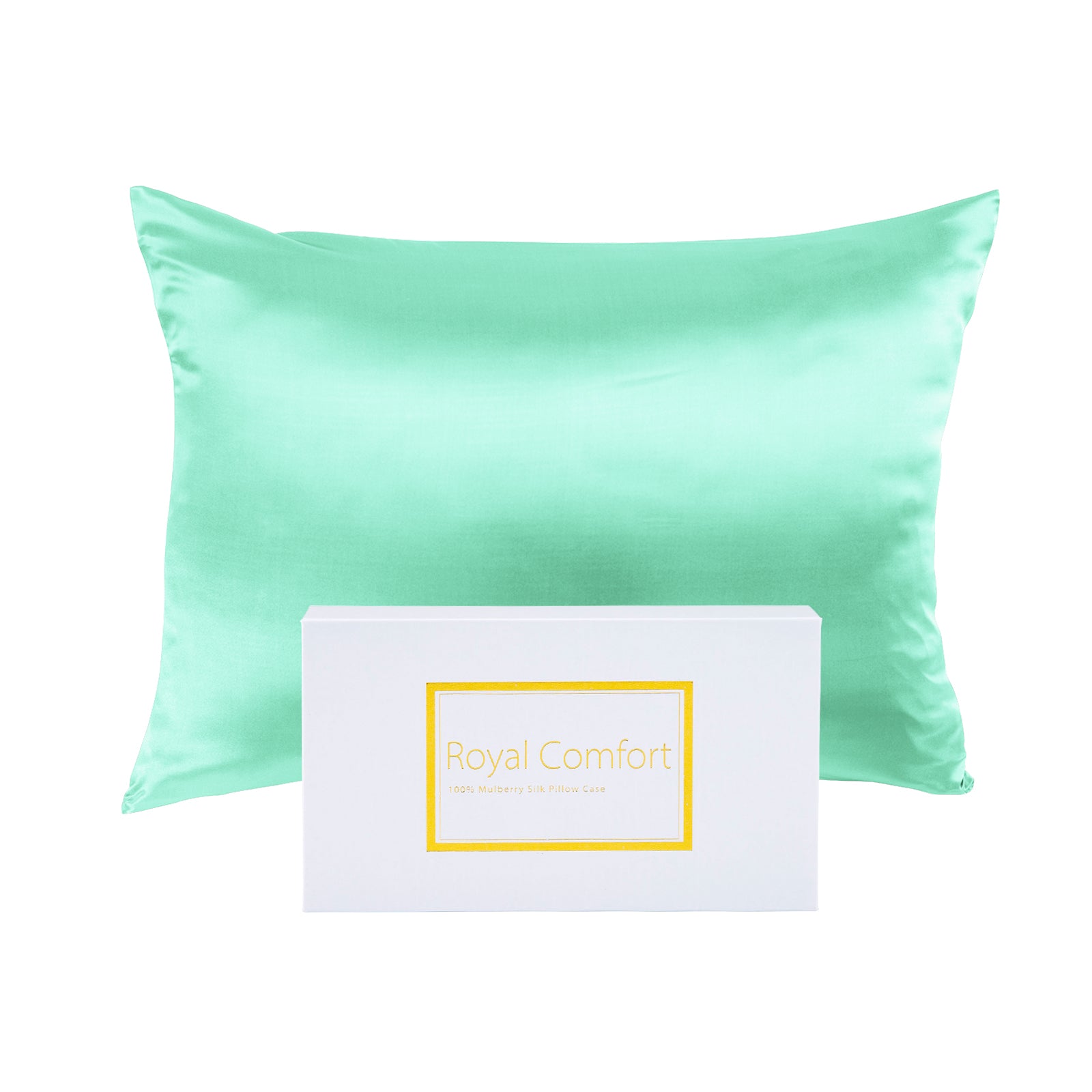 Royal Comfort Mulberry Soft Silk Hypoallergenic Pillowcase Twin Pack 51 x 76cm - Mint-Pillowcases-PEROZ Accessories