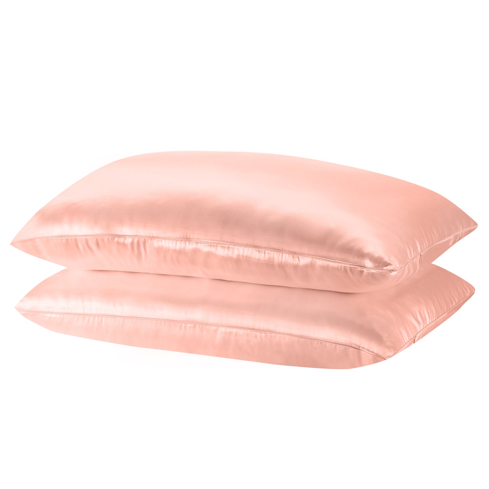 Royal Comfort Mulberry Soft Silk Hypoallergenic Pillowcase Twin Pack 51 x 76cm - Blush-Pillowcases-PEROZ Accessories