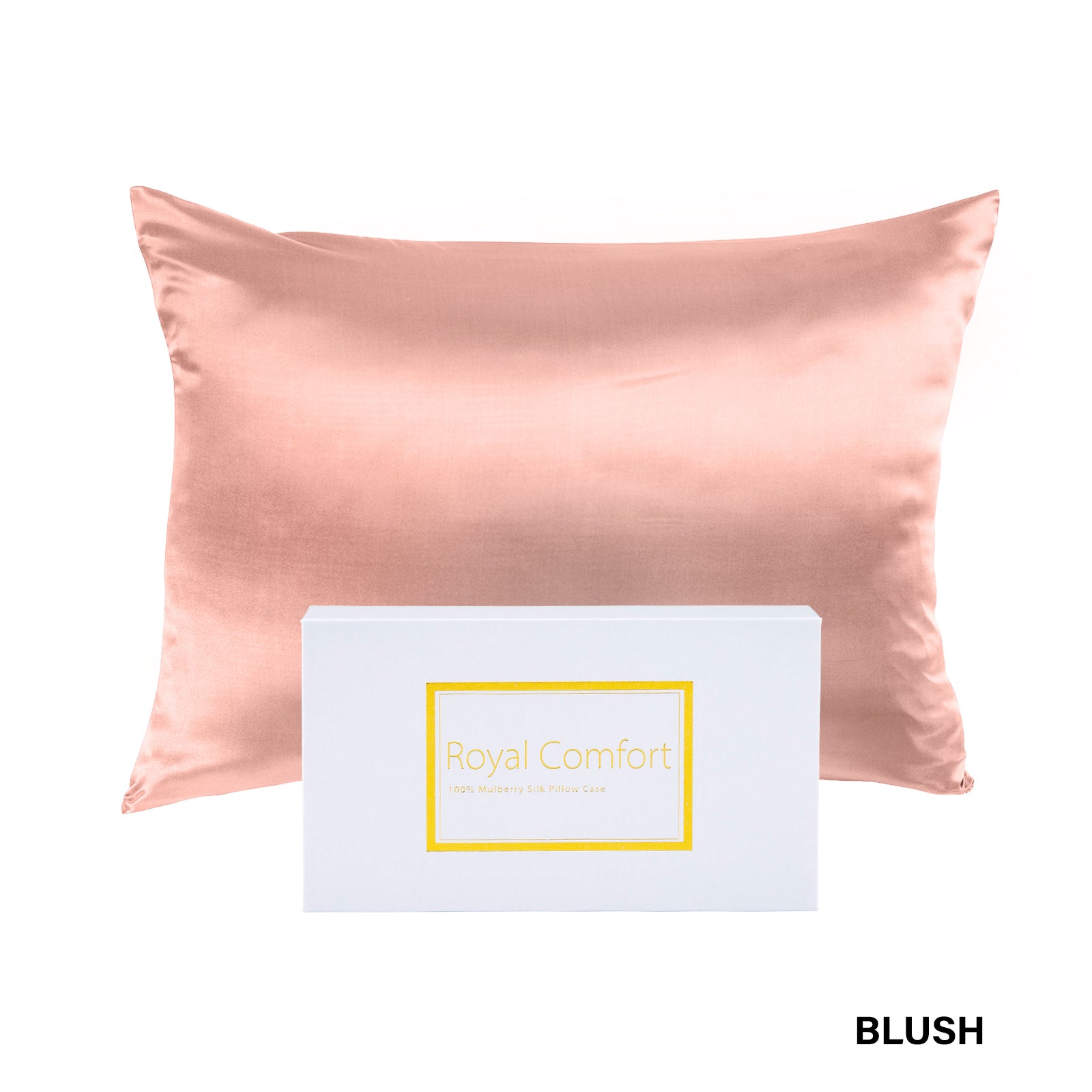 Royal Comfort Pure Silk Pillow Case 100% Mulberry Silk Hypoallergenic Pillowcase - Blush-Pillowcases-PEROZ Accessories