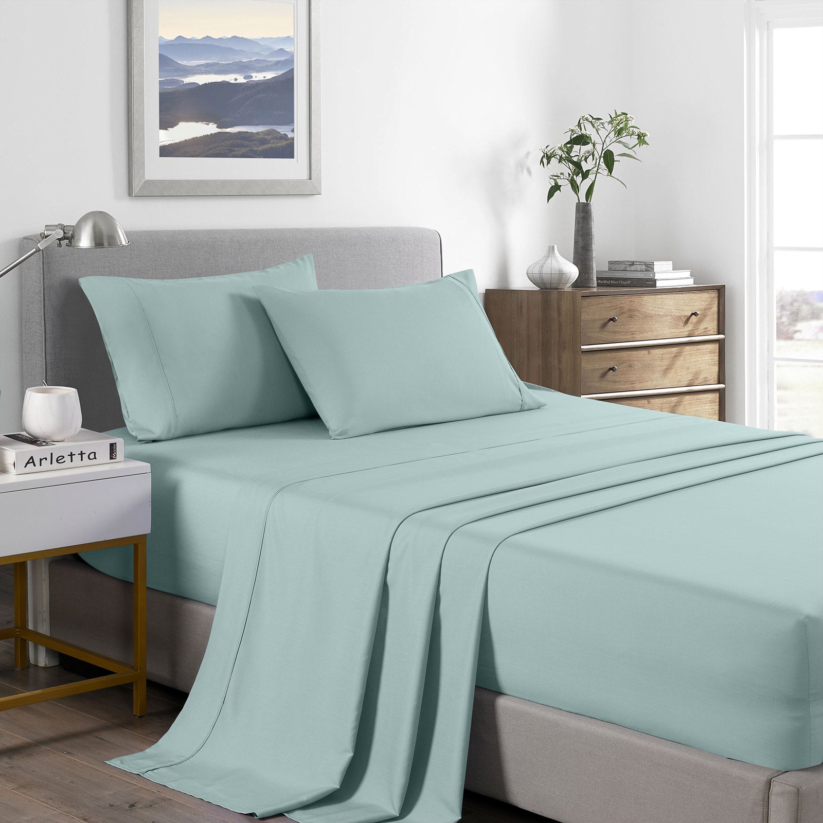 Royal Comfort 2000 Thread Count Bamboo Cooling Sheet Set Ultra Soft Bedding - Queen - Frost-Bed Sheets-PEROZ Accessories