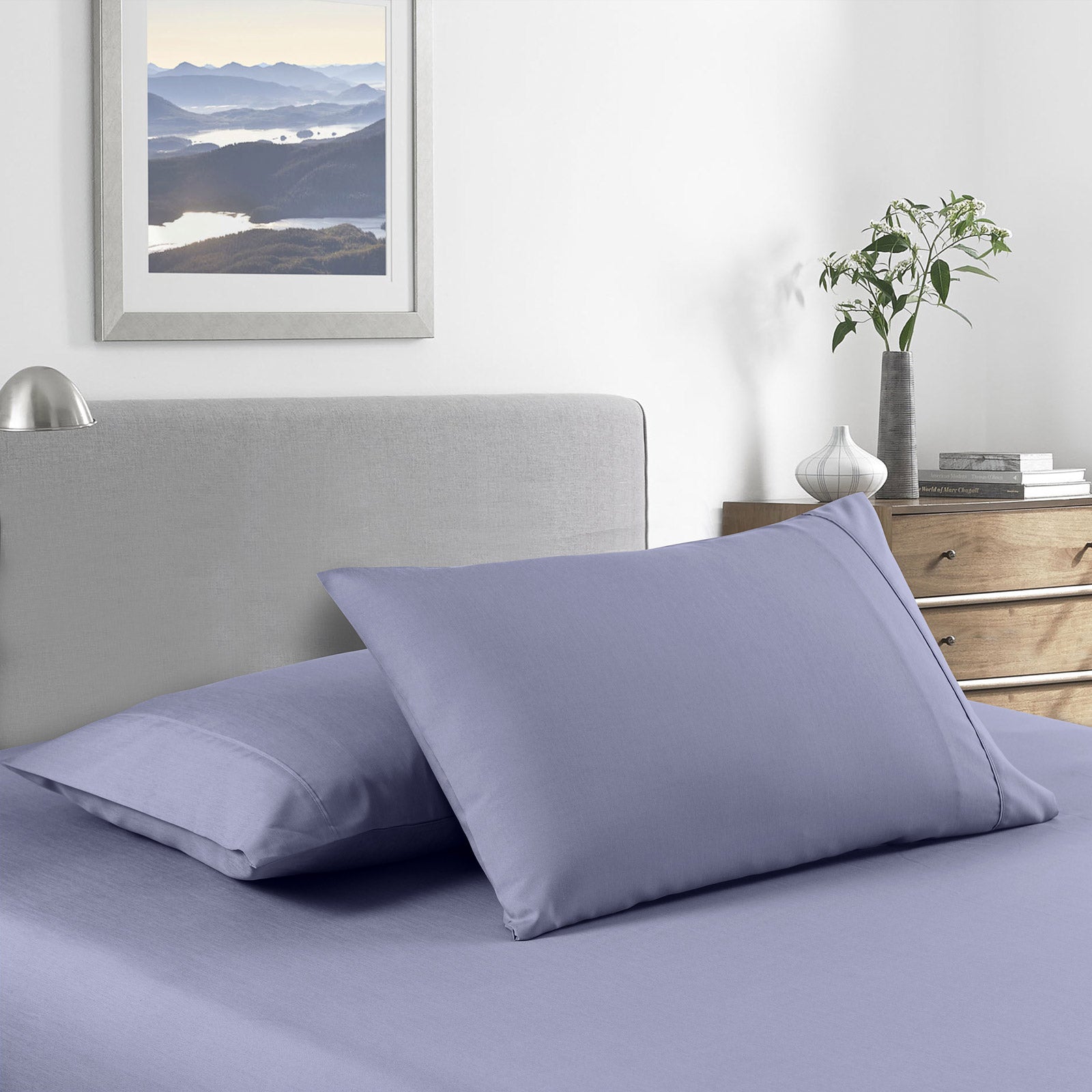 Royal Comfort 2000 Thread Count Bamboo Cooling Sheet Set Ultra Soft Bedding - Queen - Lilac Grey-Bed Sheets-PEROZ Accessories