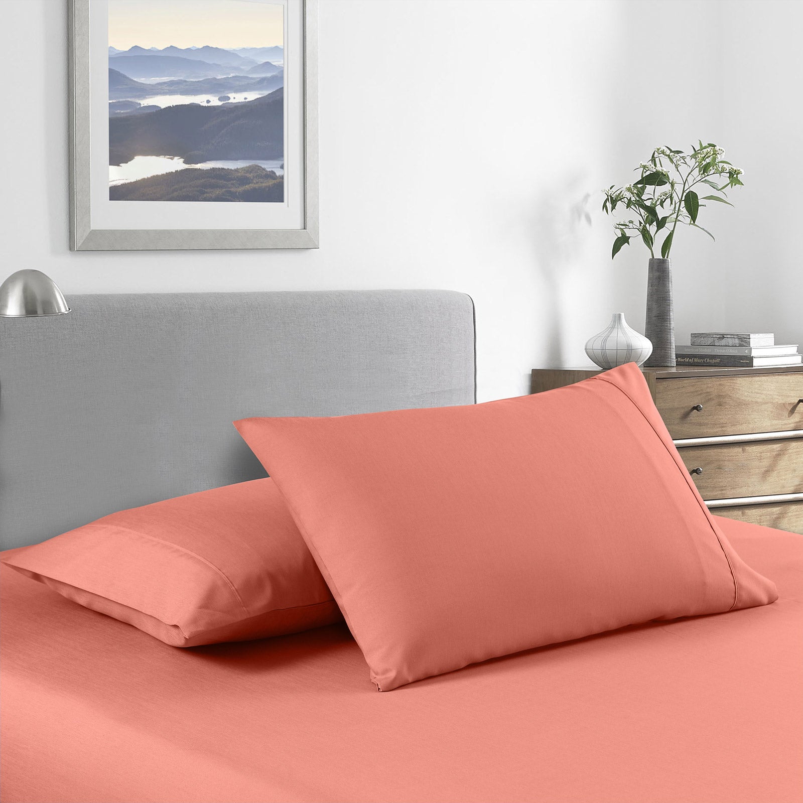 Royal Comfort 2000 Thread Count Bamboo Cooling Sheet Set Ultra Soft Bedding - Queen - Peach-Bed Sheets-PEROZ Accessories