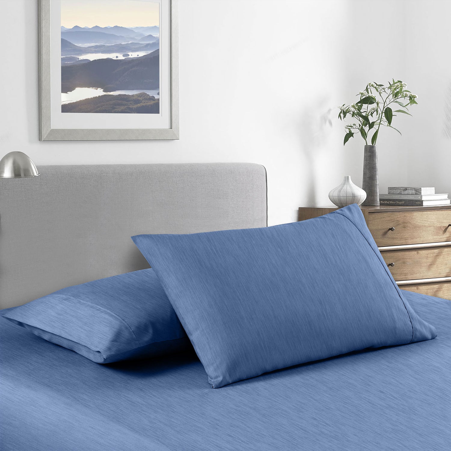 Royal Comfort 2000 Thread Count Bamboo Cooling Sheet Set Ultra Soft Bedding - King - Denim-Home & Garden > Bedding-PEROZ Accessories