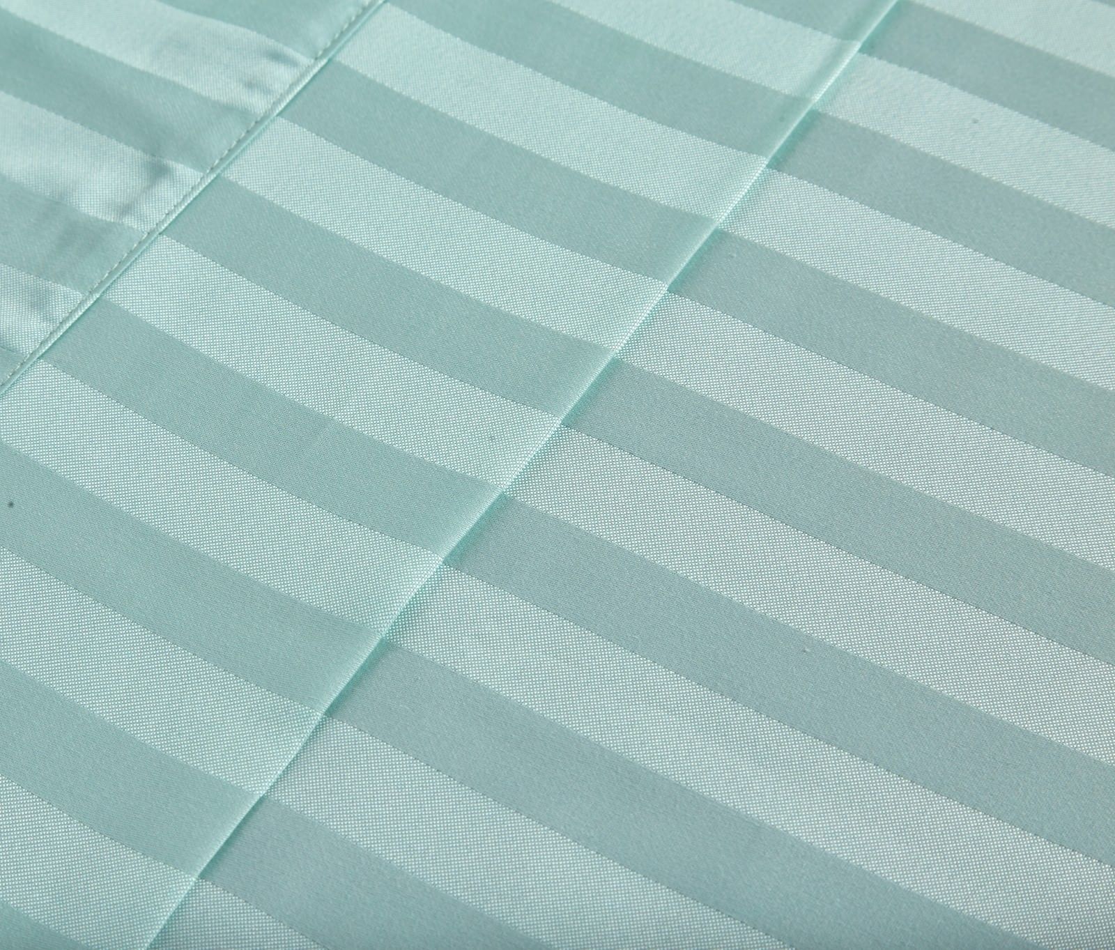 Royal Comfort 1200TC Soft Sateen Damask Stripe Cotton Blend Sheet Pillowcase Set - Queen - Mist-Bed Sheets-PEROZ Accessories