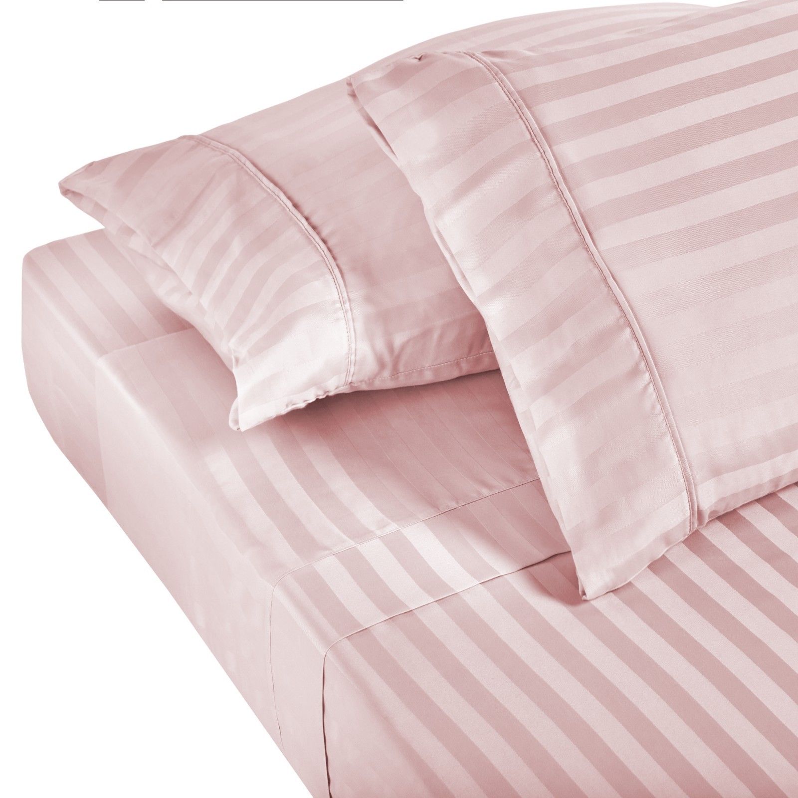Royal Comfort 1200TC Sheet Set Damask Cotton Blend Ultra Soft Sateen Bedding - Queen - Blush-Bed Sheets-PEROZ Accessories