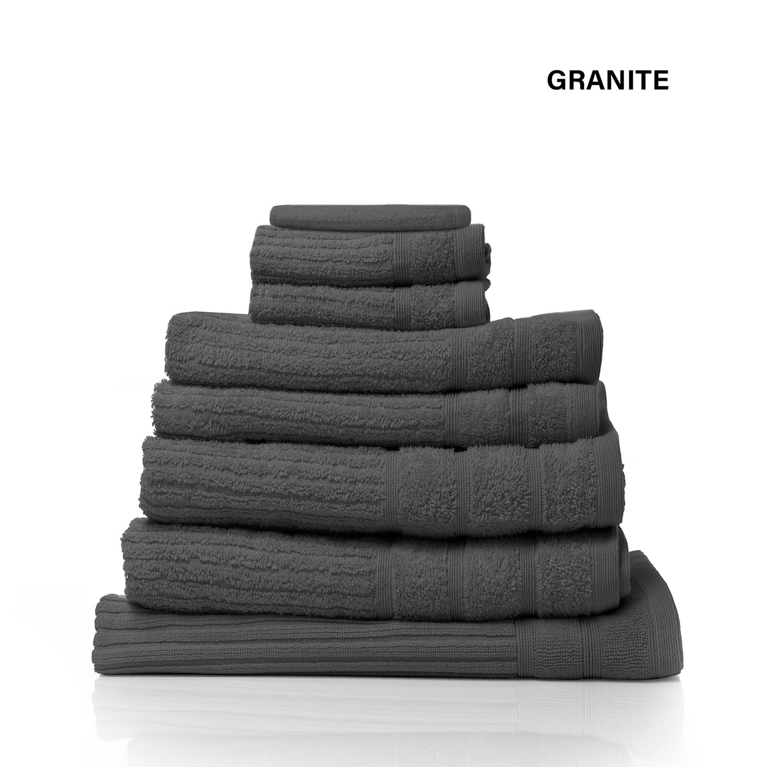 Royal Comfort Eden Egyptian Cotton 600GSM 8 Piece Luxury Bath Towels Set - Granite-Towels-PEROZ Accessories