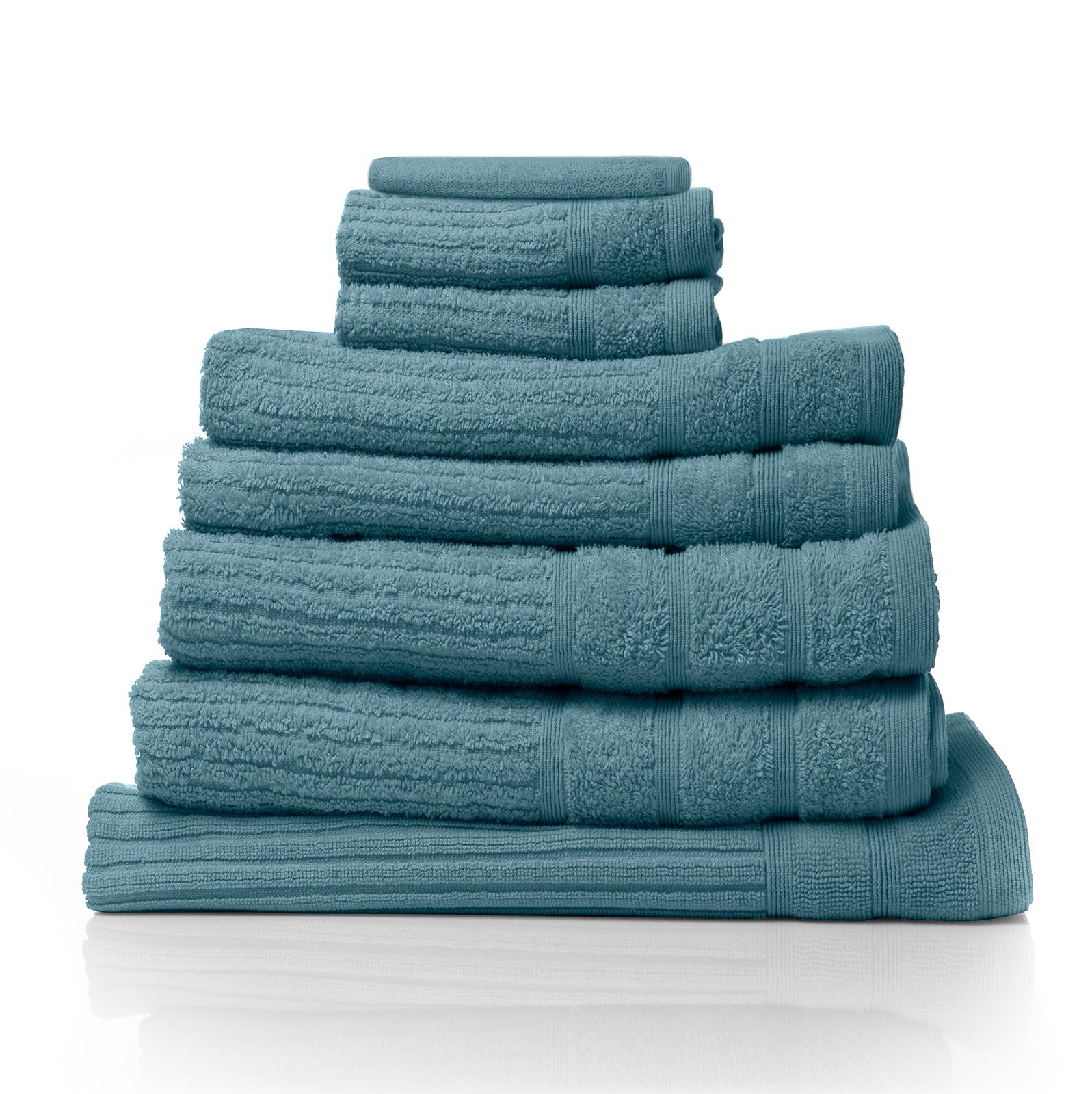 Royal Comfort Eden Egyptian Cotton 600GSM 8 Piece Luxury Bath Towels Set - Turquoise-Towels-PEROZ Accessories