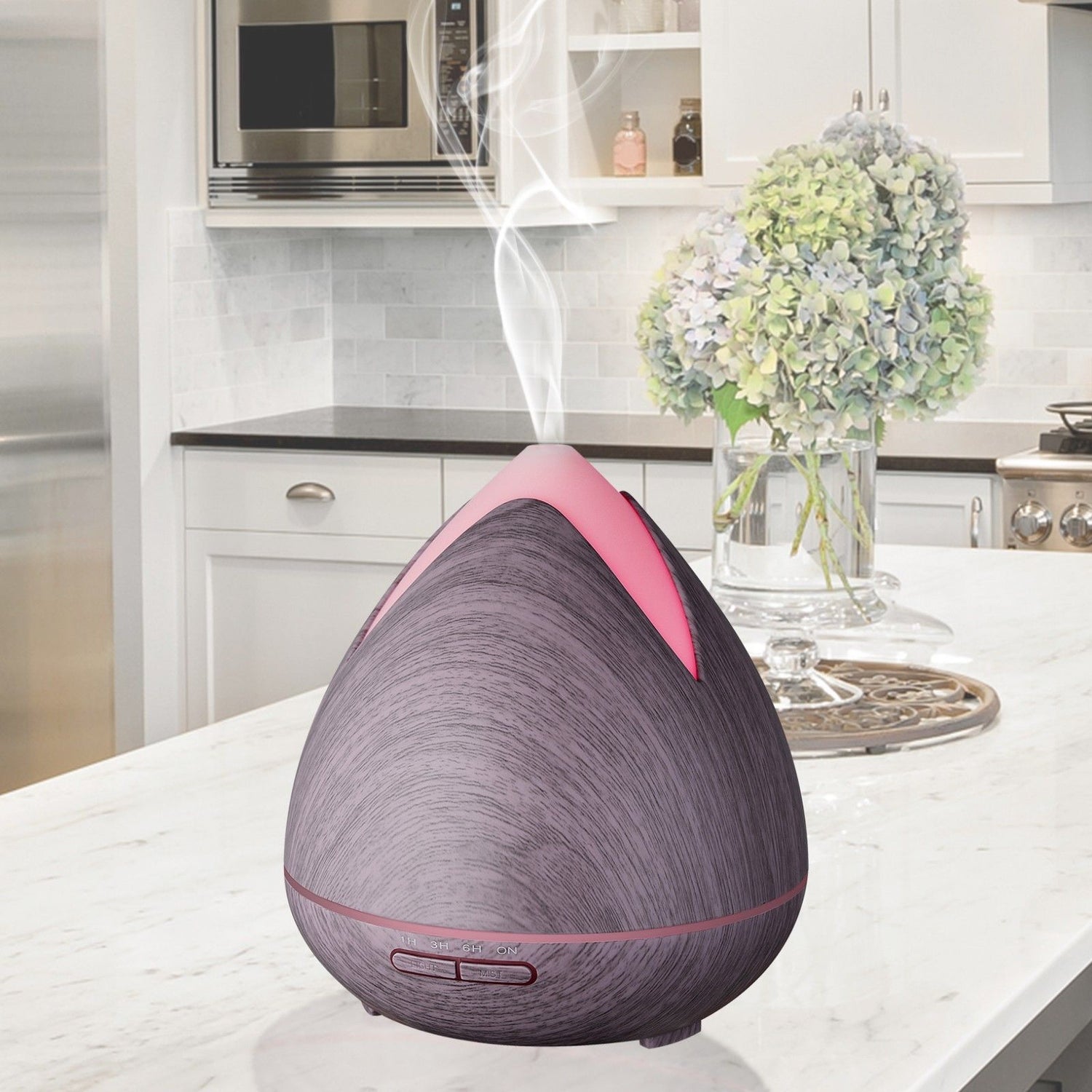 Essential Oils Ultrasonic Aromatherapy Diffuser Air Humidifier Purify 400ML - Violet-Aroma Diffusers & Humidifiers-PEROZ Accessories