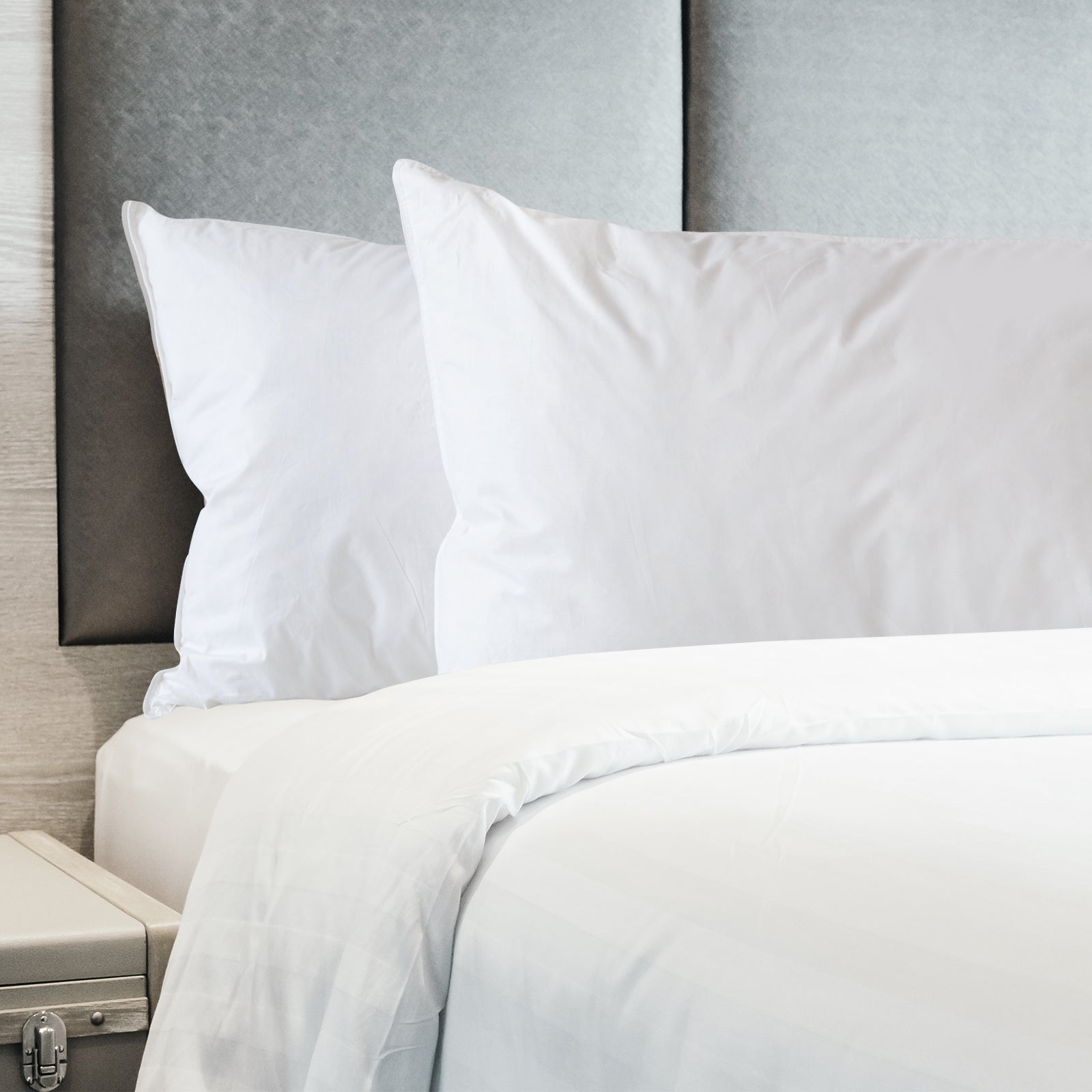 Royal Comfort 1800GSM Duck Feather Down Topper And 1000GSM 2 Duck Pillows Set - Queen - White-Home & Garden > Bedding-PEROZ Accessories