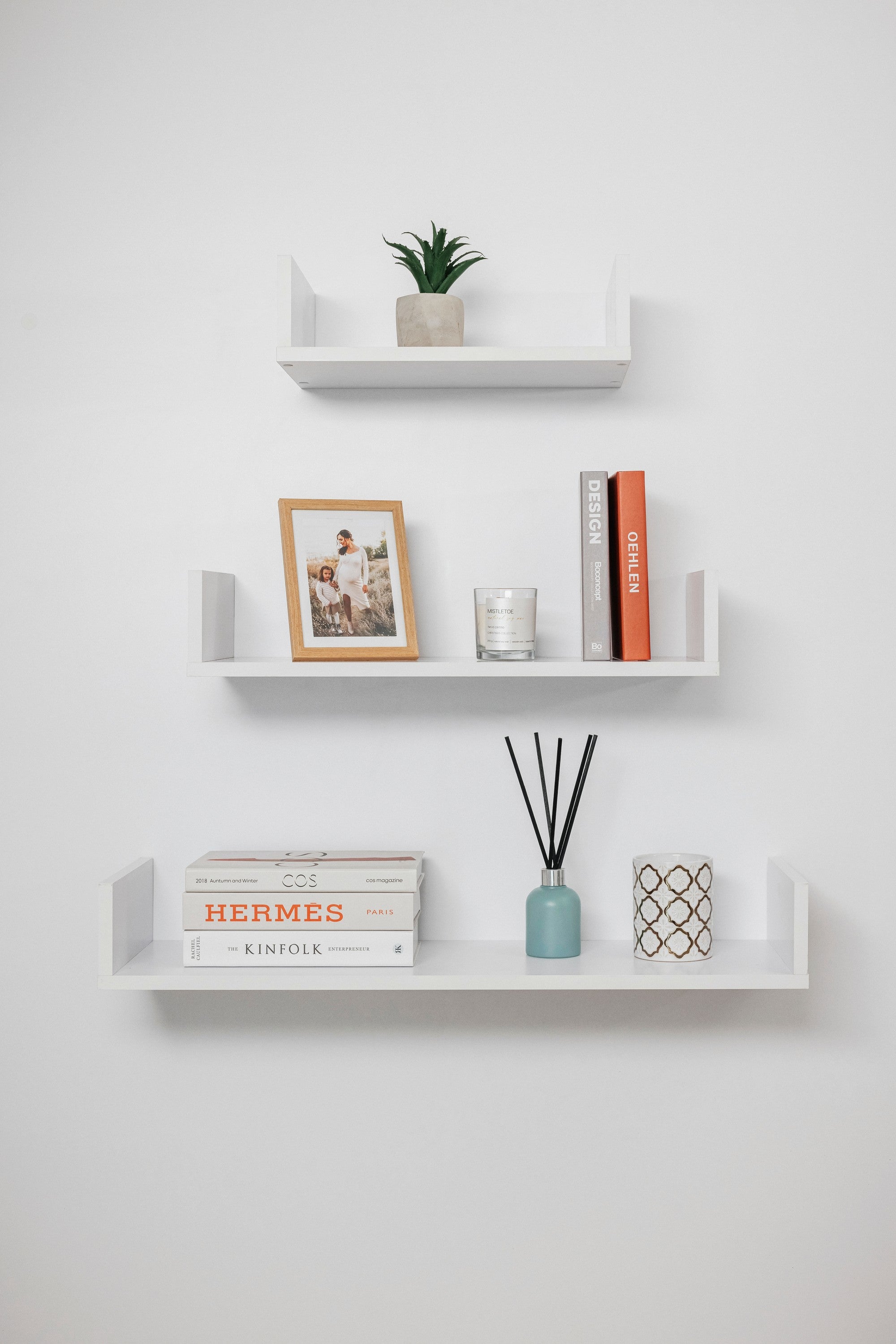 OSLO THREE PIECE SHELF KIT (WHITE)-Furniture > Living Room-PEROZ Accessories