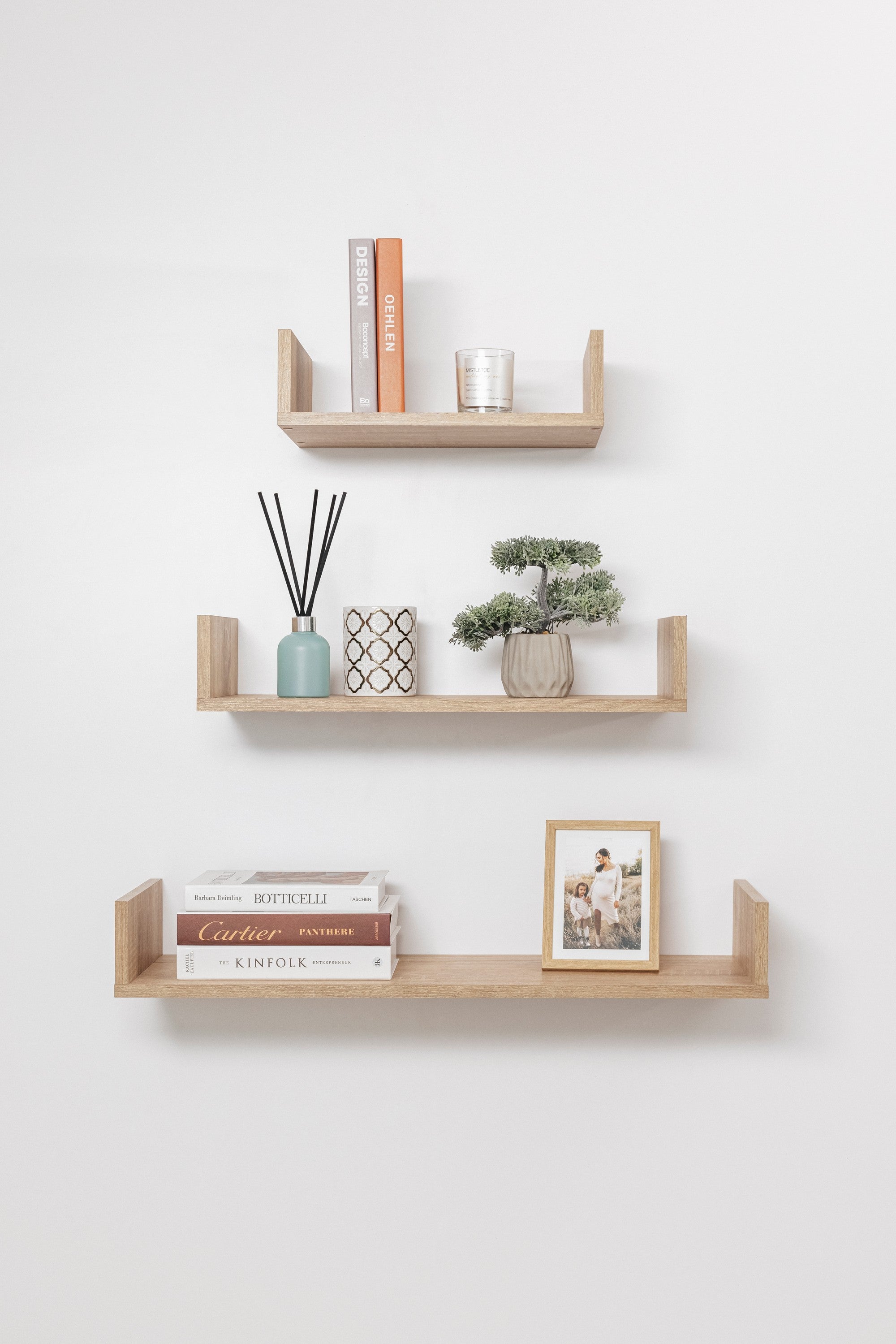 OSLO THREE PIECE SHELF KIT (OAK)-Furniture > Living Room-PEROZ Accessories