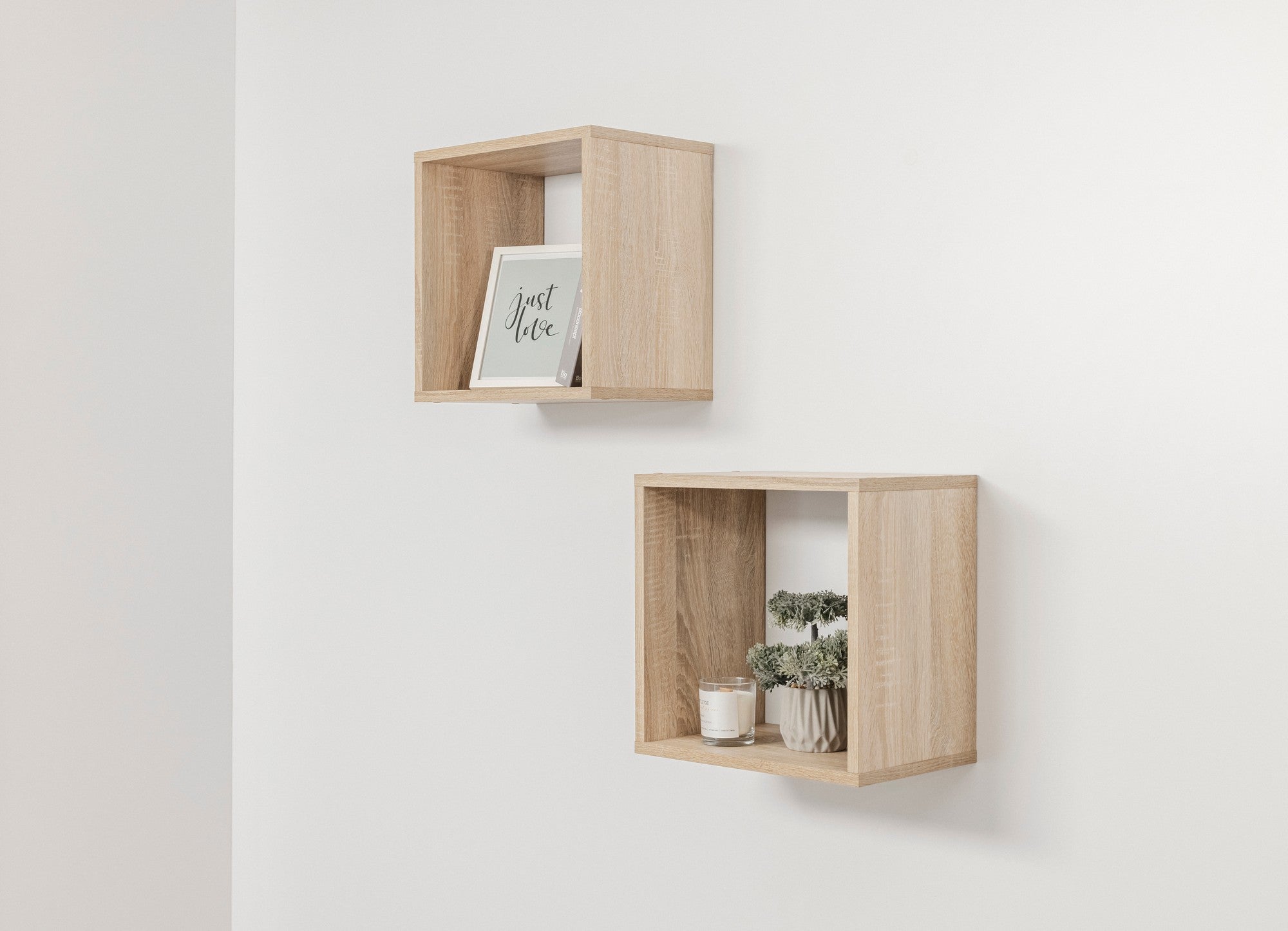 BERGEN CUBE TWIN PACK (OAK)-Furniture > Living Room-PEROZ Accessories