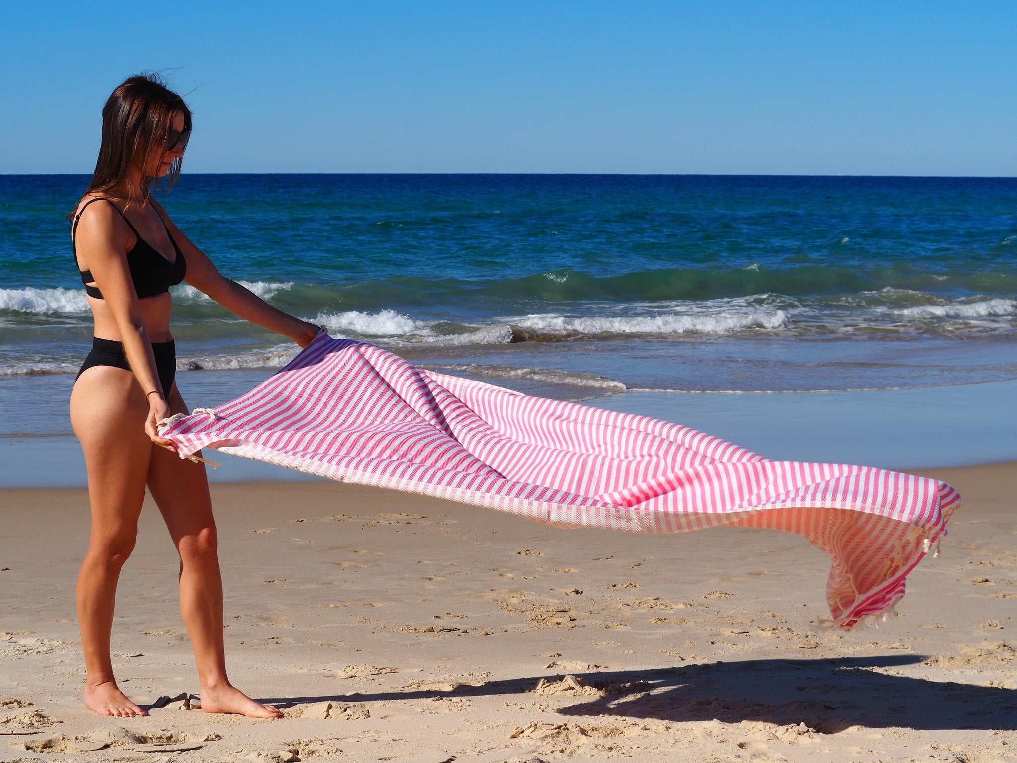 PORTSEA TURKISH COTTON TOWEL - ROSE-Outdoor > Picnic-PEROZ Accessories