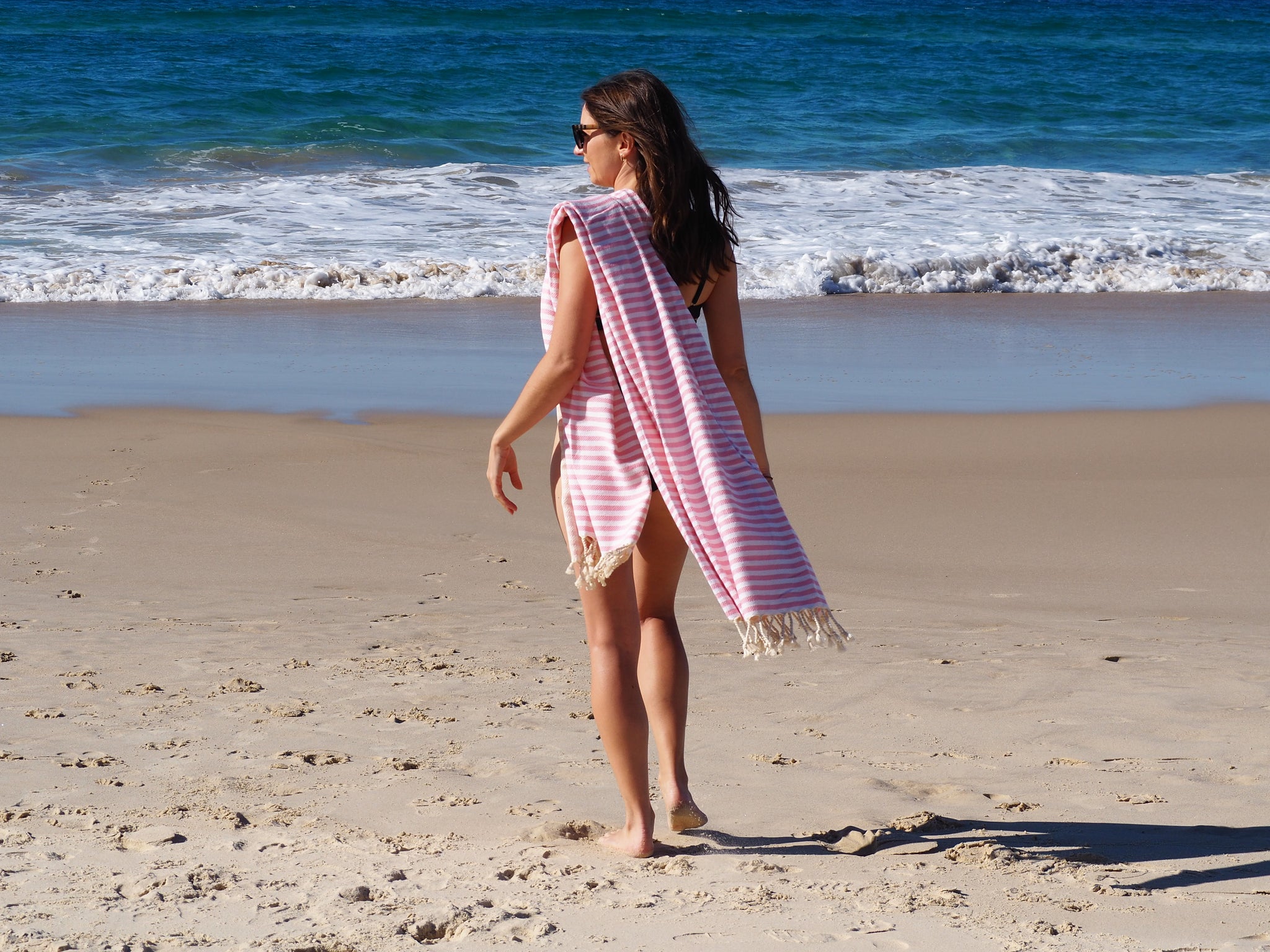 PORTSEA TURKISH COTTON TOWEL - BLUSH-Outdoor > Picnic-PEROZ Accessories