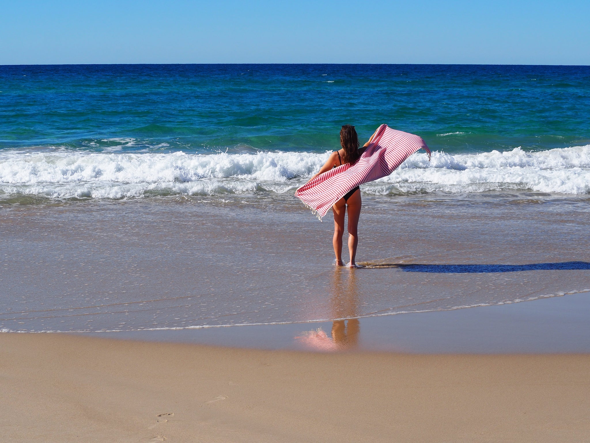 PORTSEA TURKISH COTTON TOWEL - CHERRY-Outdoor > Picnic-PEROZ Accessories