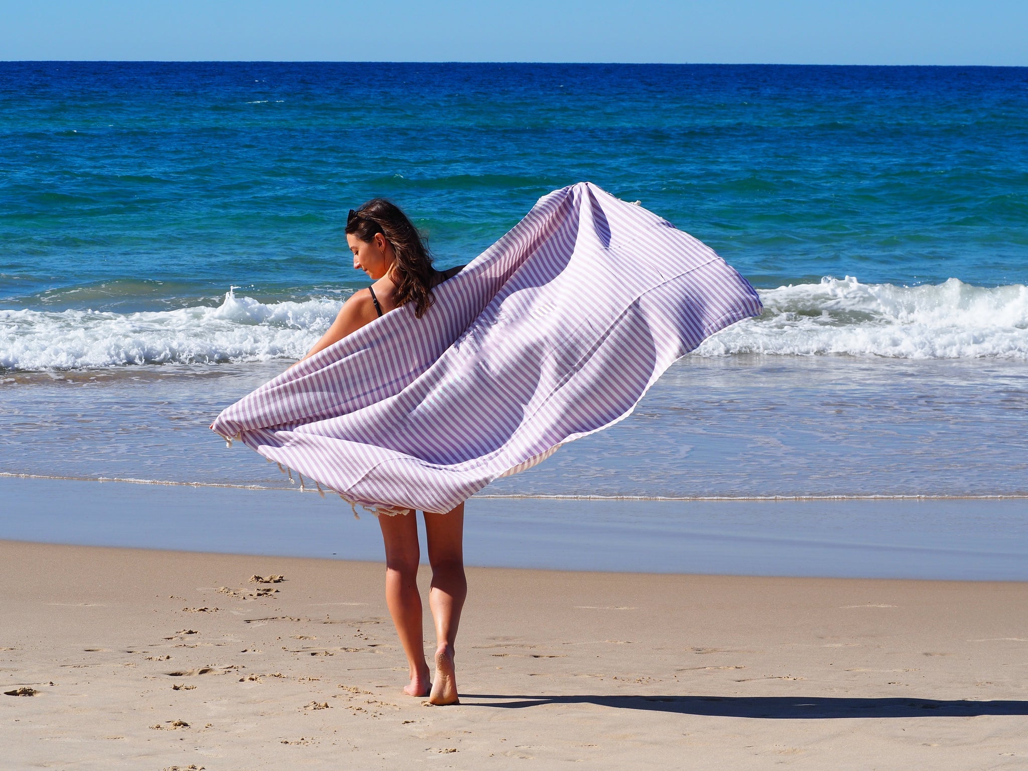 PORTSEA TURKISH COTTON TOWEL - LILAC-Outdoor > Picnic-PEROZ Accessories