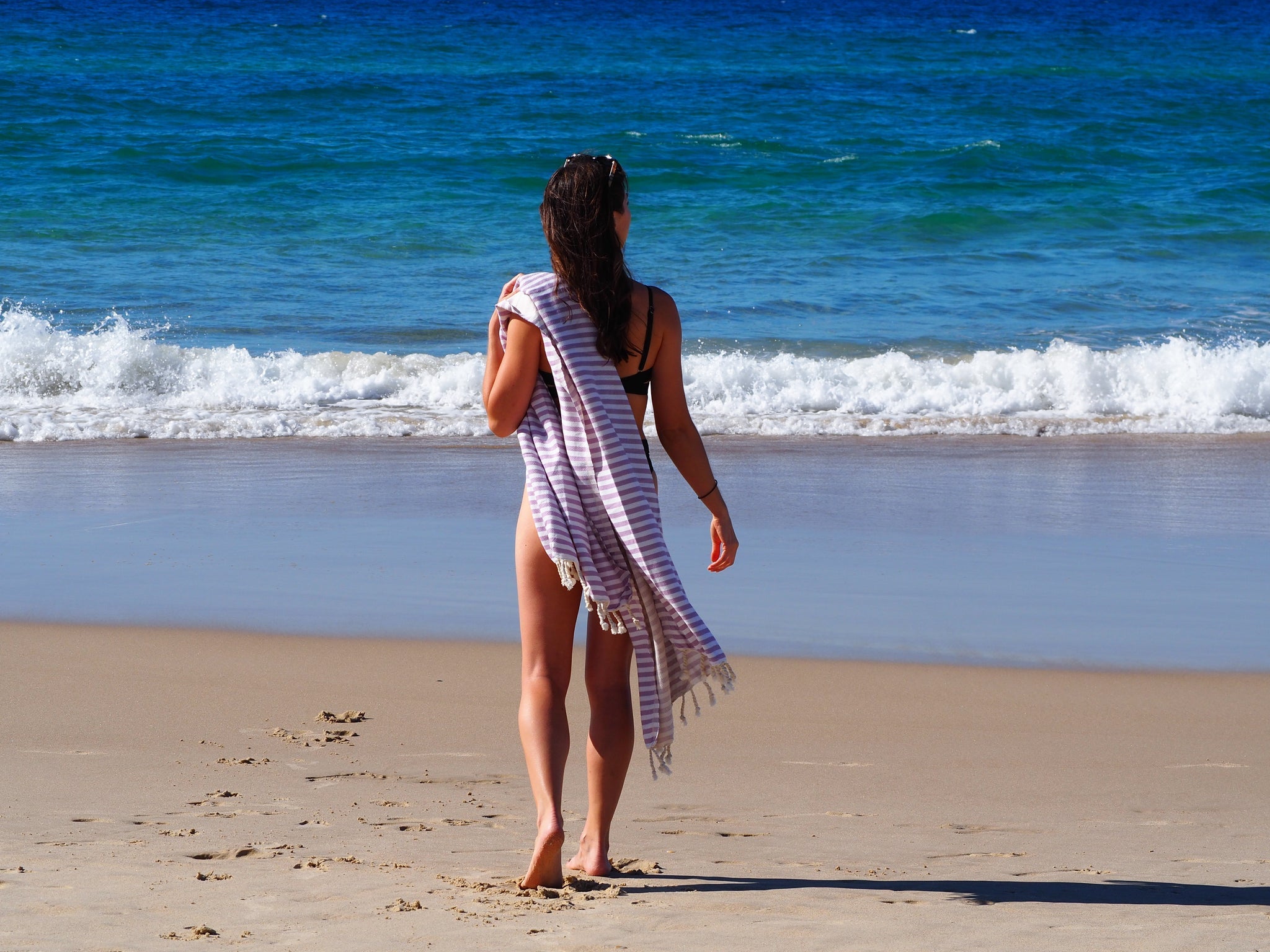 PORTSEA TURKISH COTTON TOWEL - LILAC-Outdoor > Picnic-PEROZ Accessories
