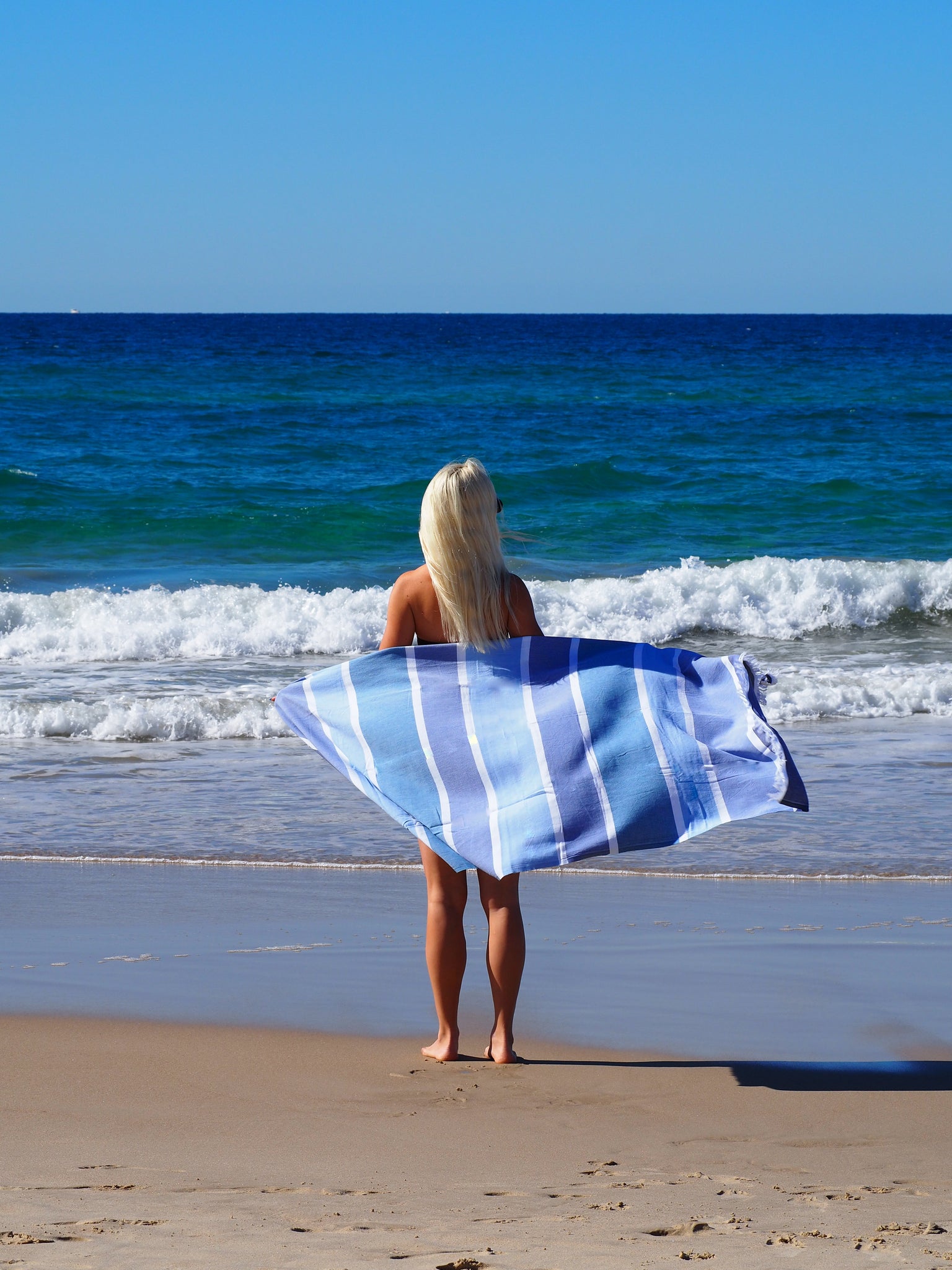 SORRENTO TURKISH COTTON TOWEL - SKY-Outdoor > Picnic-PEROZ Accessories
