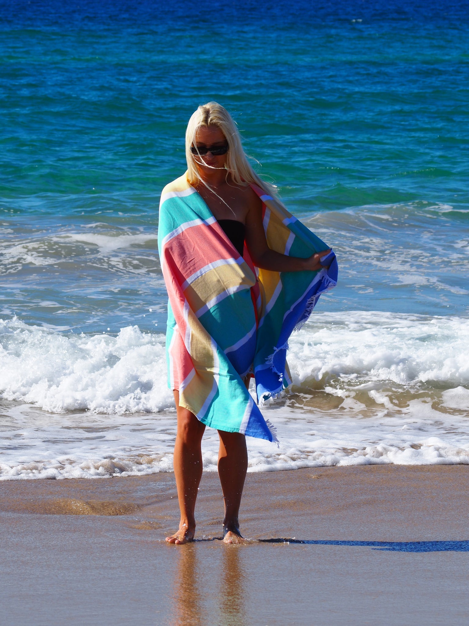 SORRENTO TURKISH COTTON TOWEL - TROPICAL-Outdoor > Picnic-PEROZ Accessories