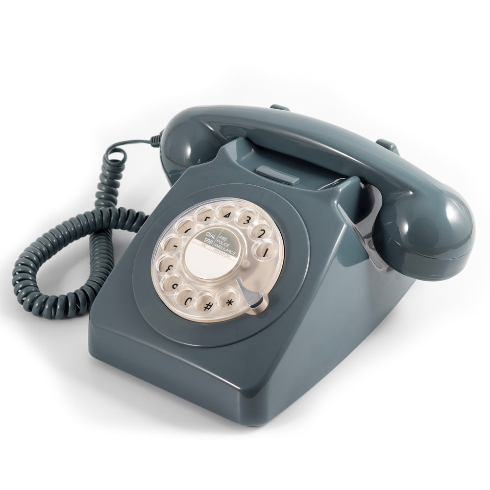 GPO RETRO GPO 746 ROTARY TELEPHONE - GREY-Home & Garden > Home Office Accessories-PEROZ Accessories