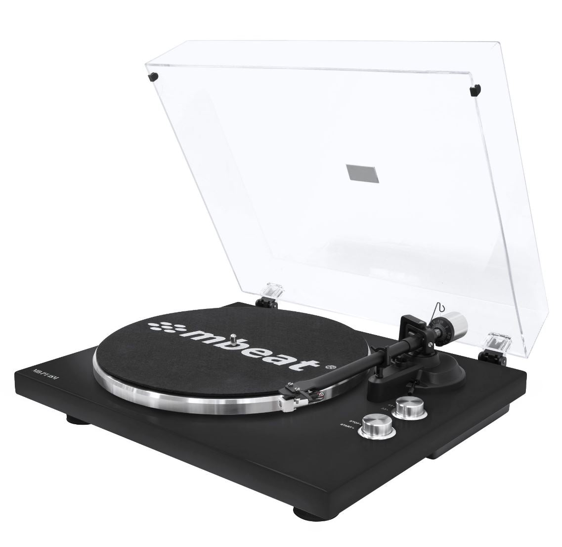 MBEAT PT-18M Bluetooth Turntable Player (MMC, USB, Anti-skating, Preamplifier)-matt black-Home & Garden > Home Office Accessories-PEROZ Accessories