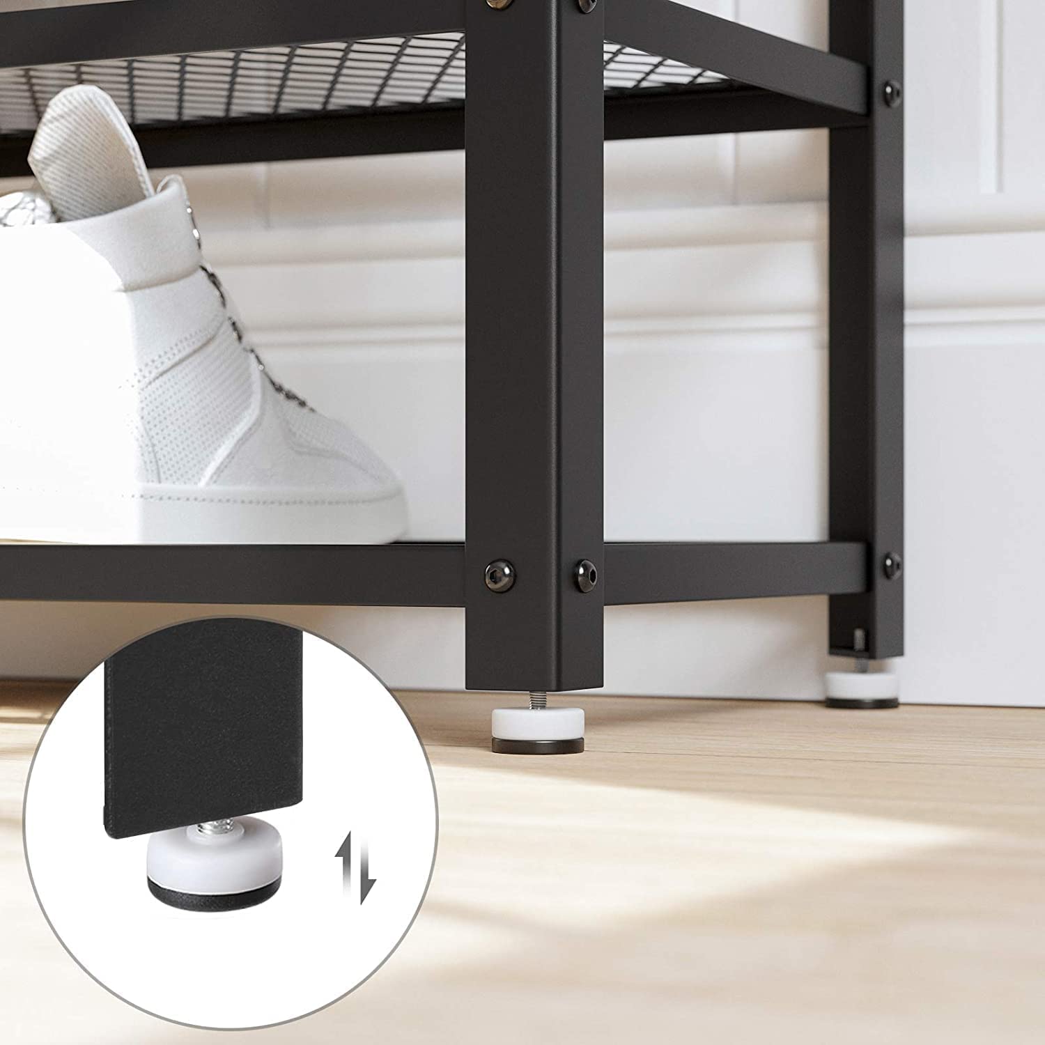 Shoe Rack with 2 Shelves 100 x 30 x 45 cm Rustic Brown and Black-Furniture > Living Room-PEROZ Accessories