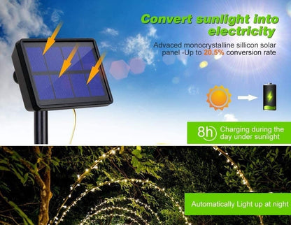 200 Waterproof LED Solar Fairy Light Outdoor with 8 Lighting Modes for Home,Garden and Decoration-Home &amp; Garden &gt; Garden Lights-PEROZ Accessories