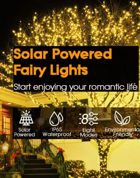 200 Waterproof LED Solar Fairy Light Outdoor with 8 Lighting Modes for Home,Garden and Decoration-Home & Garden > Garden Lights-PEROZ Accessories