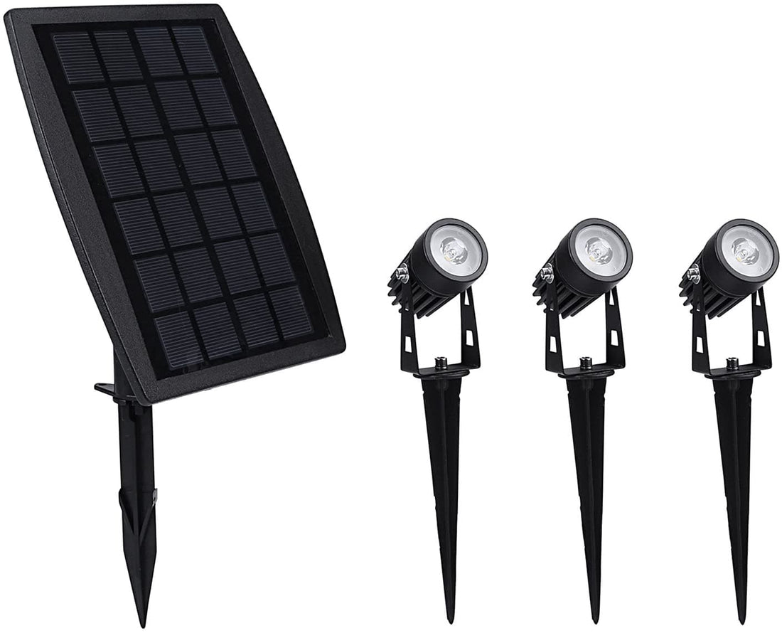 3 x LED Spotlights Powered Solar Garden Lights Outdoor Waterproof (Warm White)-Home &amp; Garden &gt; Garden Lights-PEROZ Accessories