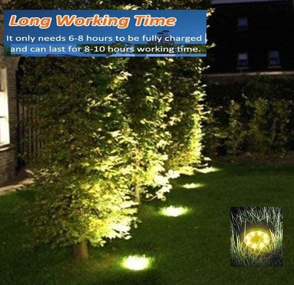 8 Pack LED Solar Pathway Lights Outdoor Solar Ground Lights (Warm White)-Home & Garden > Garden Lights-PEROZ Accessories