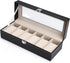 Black PU Leather Watch Organizer Display Storage Box Cases for Men & Women (6 slots)-Watch Accessories-PEROZ Accessories
