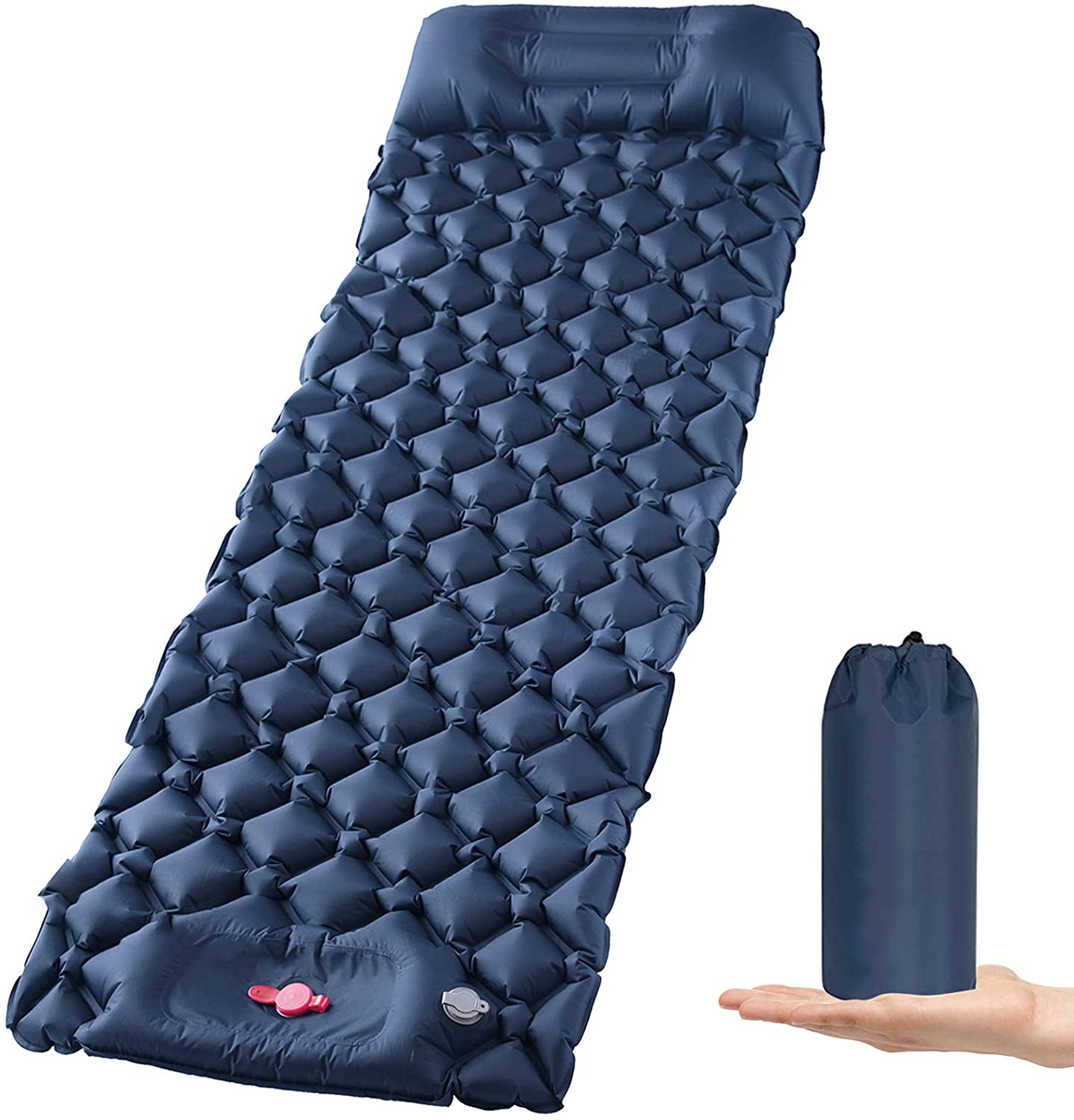 Ultralight Inflatable Camping Sleeping Pad with Pillow for Travelling and Hiking-Home & Garden > Inflatable Mattress-PEROZ Accessories