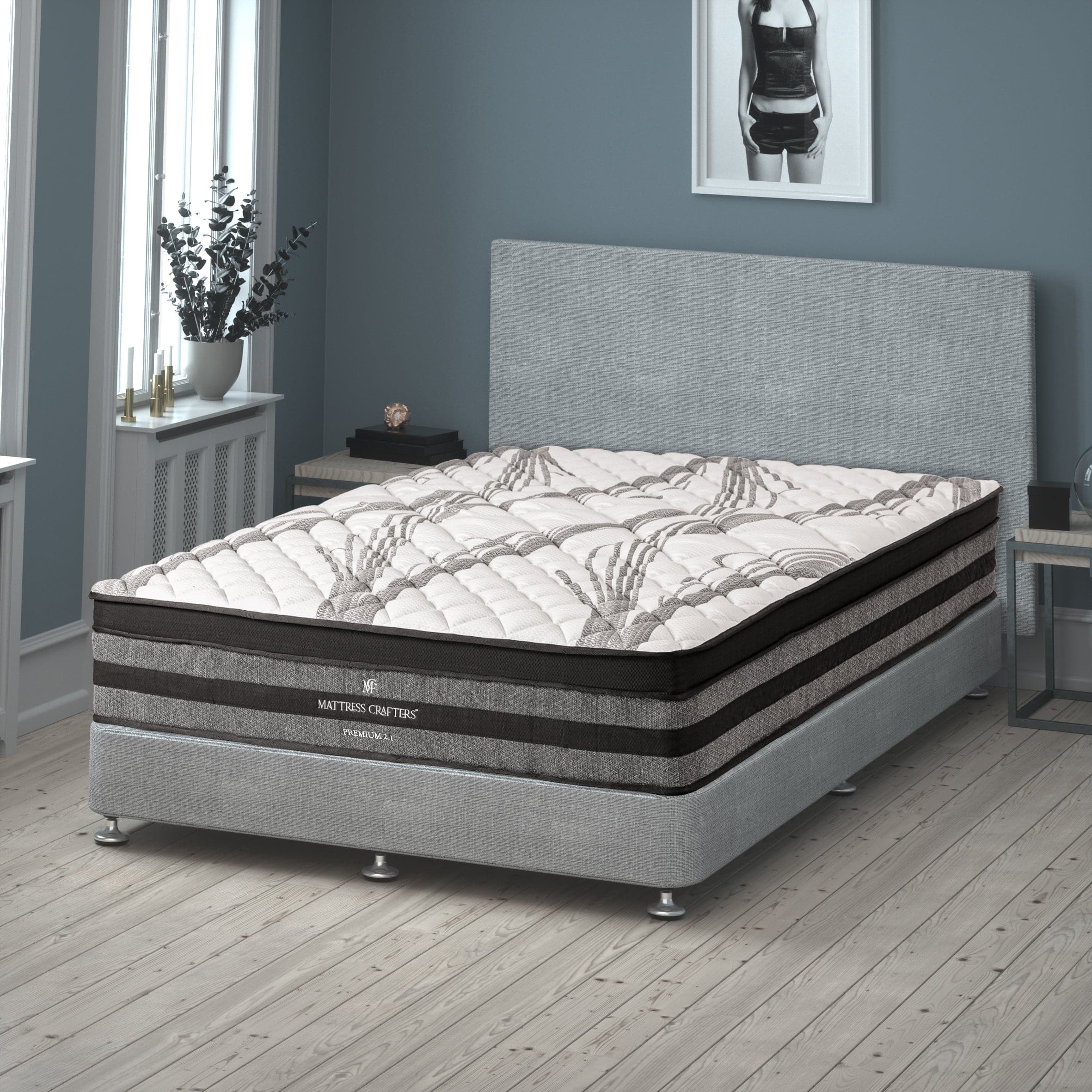 2.1 Premium King Single Mattress 7 Zone Pocket Spring Memory Foam-Furniture > Mattresses-PEROZ Accessories