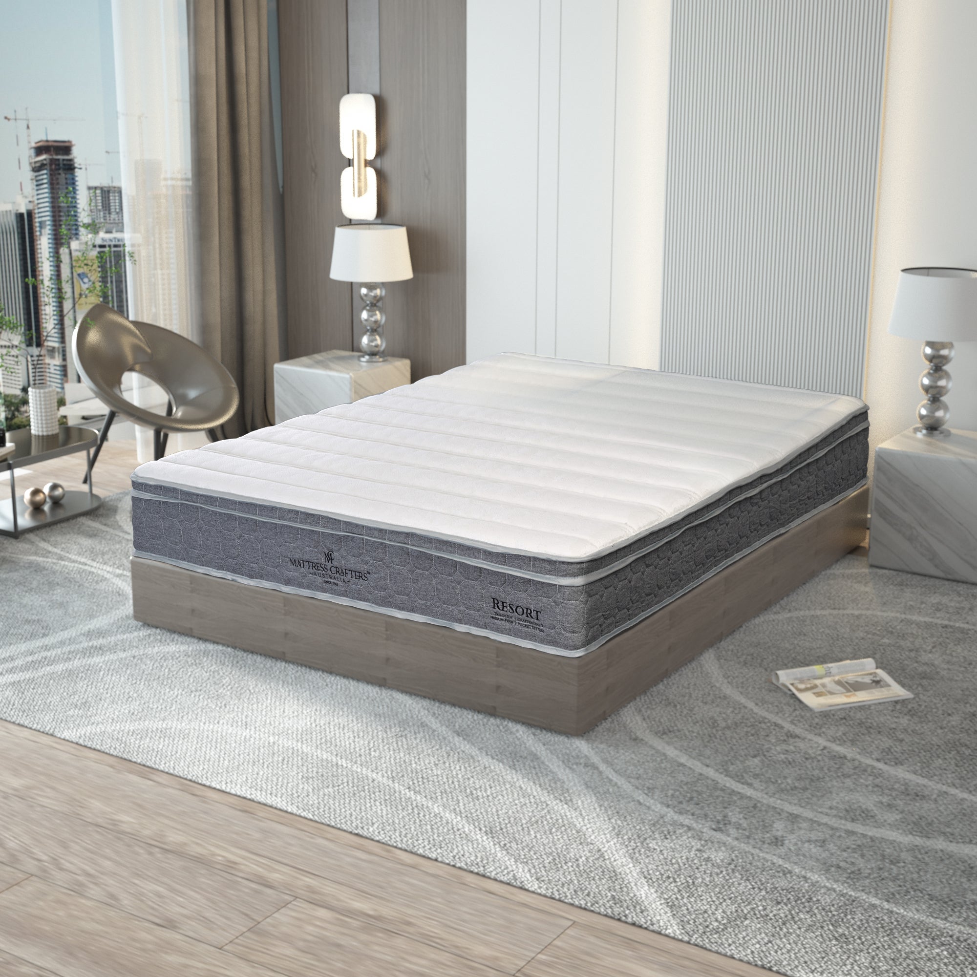 Resort King Single Mattress 7 Zone Pocket Spring-Furniture > Mattresses-PEROZ Accessories
