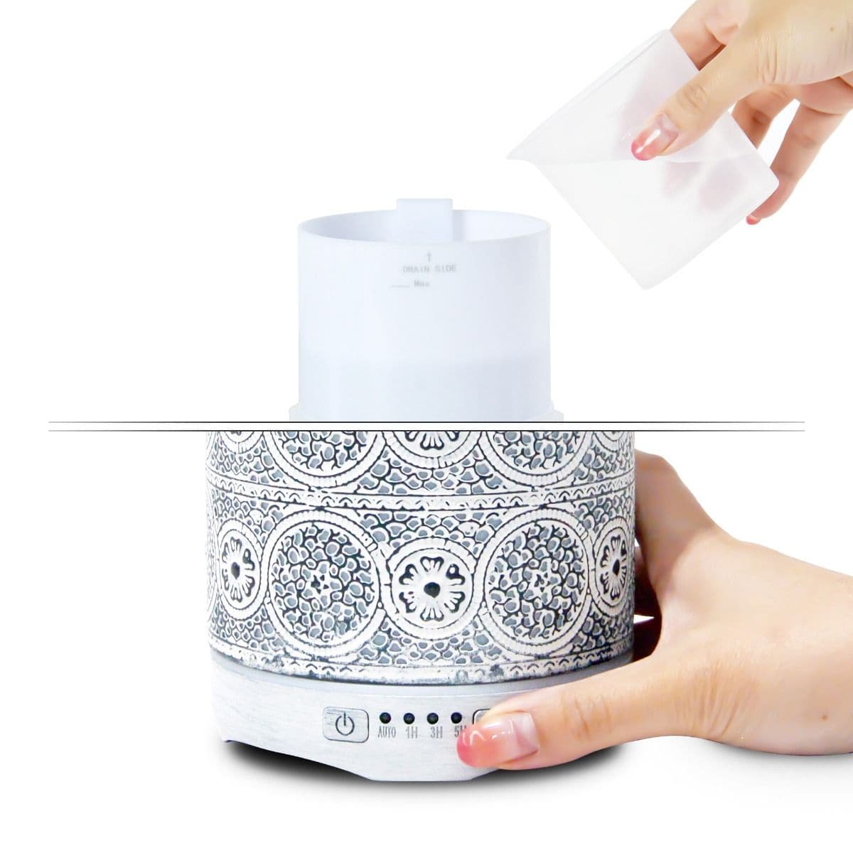 activiva 260ml Metal Essential Oil and Aroma Diffuser-Vintage White-Appliances > Aroma Diffusers & Humidifiers-PEROZ Accessories