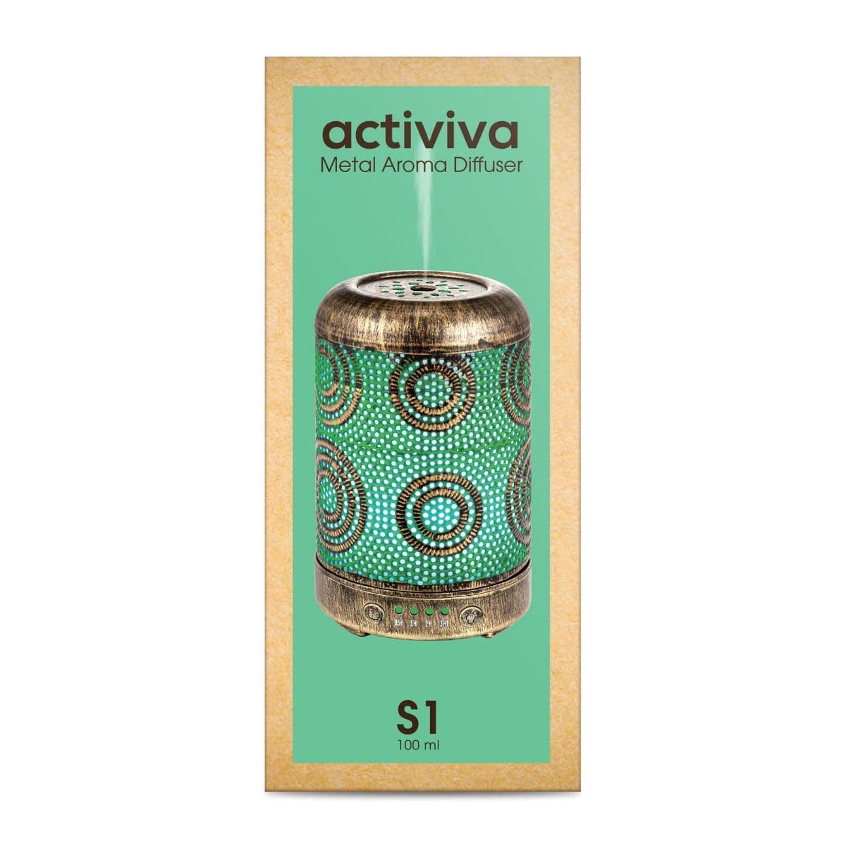 activiva 100ml Metal Essential Oil and Aroma Diffuser-Vintage Gold-Appliances > Aroma Diffusers & Humidifiers-PEROZ Accessories