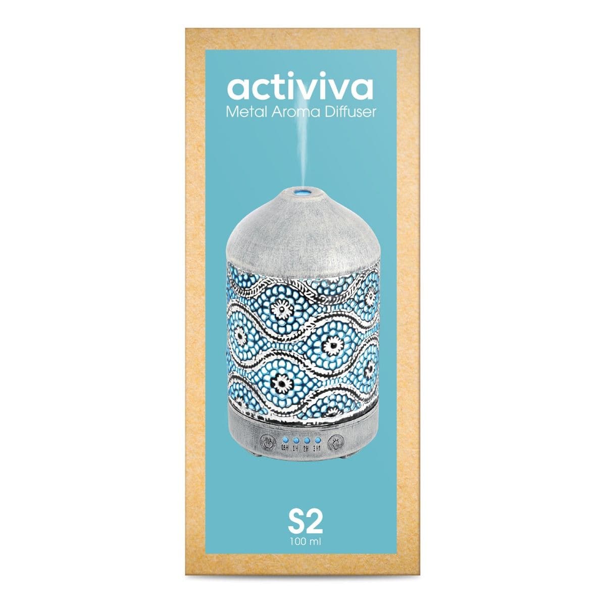 activiva 100ml Metal Essential Oil and Aroma Diffuser-Vintage White-Appliances > Aroma Diffusers & Humidifiers-PEROZ Accessories