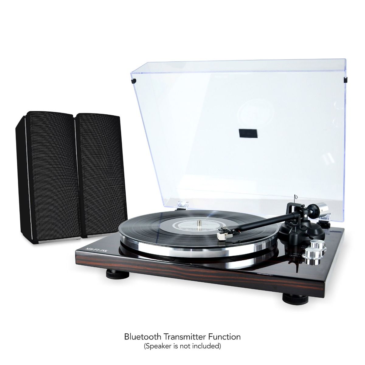 mbeat Hi-Fi Bluetooth Turntable (MMC, USB, Anti-skating, Preamplifier) - Macassar Ebony-Audio & Video > Speakers-PEROZ Accessories