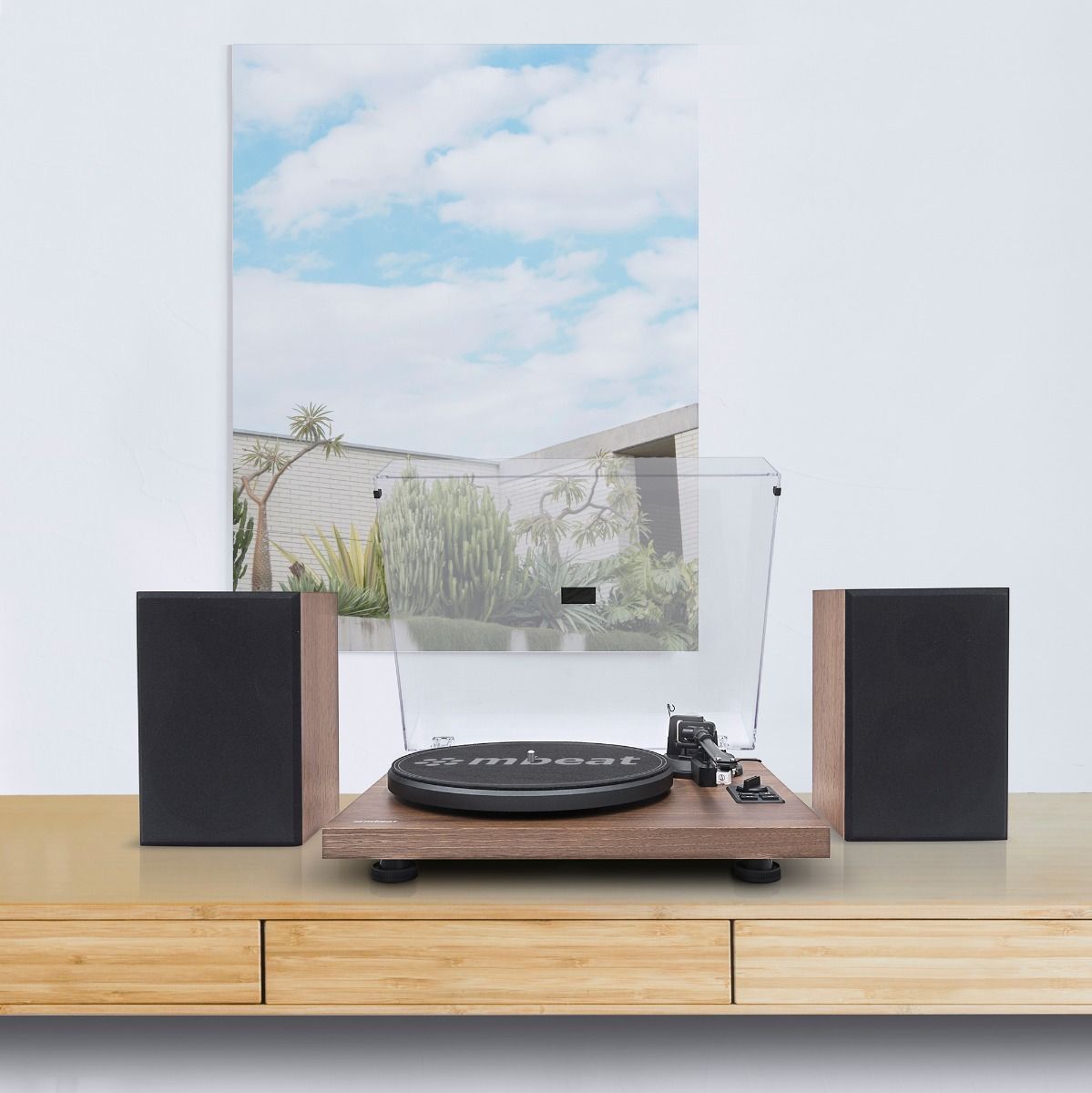 mbeat Hi-Fi Turntable with Bookshelf Speakers and Bluetooth Streaming-Audio & Video > Speakers-PEROZ Accessories