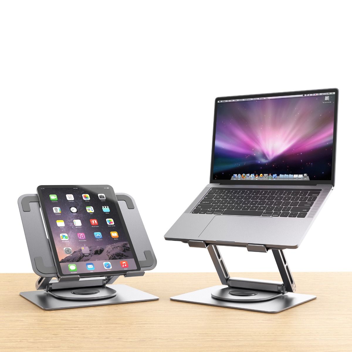 mbeat Stage S12 Rotating Laptop Stand with USB-C Docking Station - Space Grey-Electronics > Computer Accessories-PEROZ Accessories