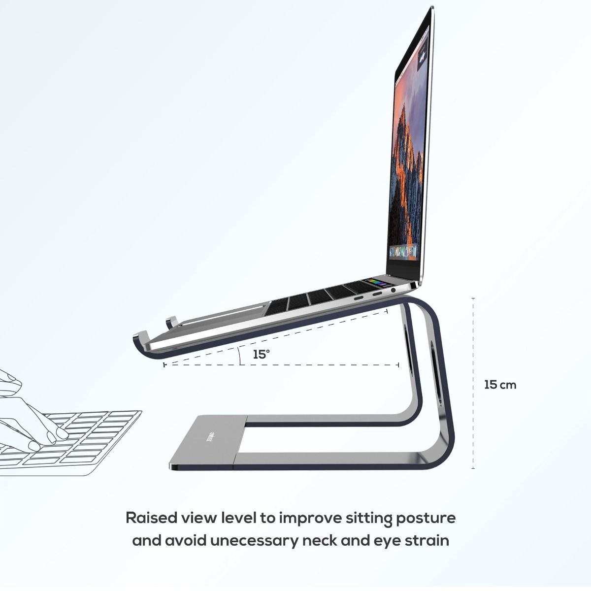 mbeat Stage S1 Space Grey Elevated Laptop Stand up to 16\" Laptop-Electronics > Computer Accessories-PEROZ Accessories