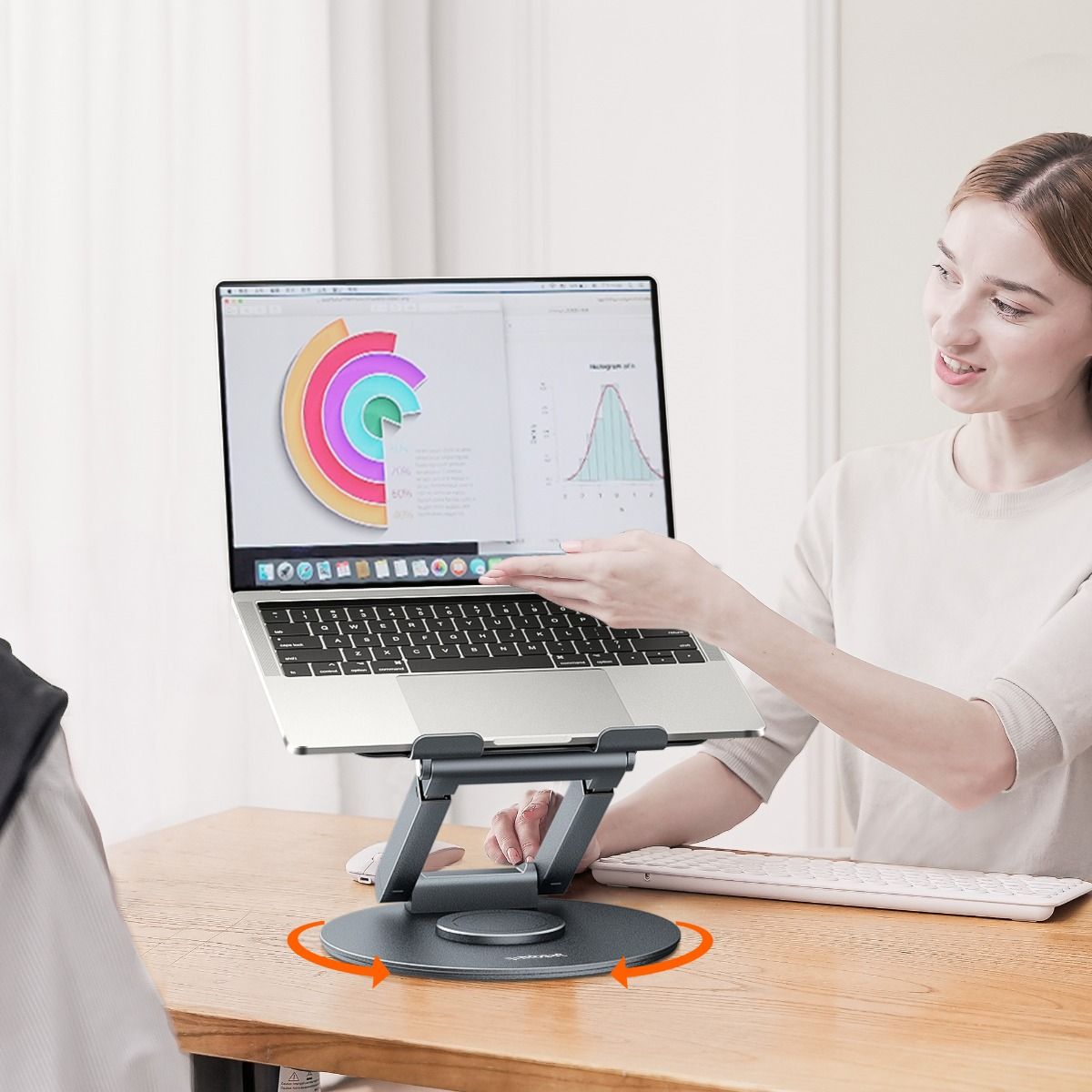 mbeat Stage S9 Rotating Laptop Stand with Telescopic Height Adjustment-Electronics > Computer Accessories-PEROZ Accessories