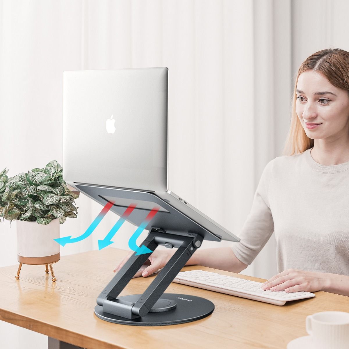 mbeat Stage S9 Rotating Laptop Stand with Telescopic Height Adjustment-Electronics > Computer Accessories-PEROZ Accessories