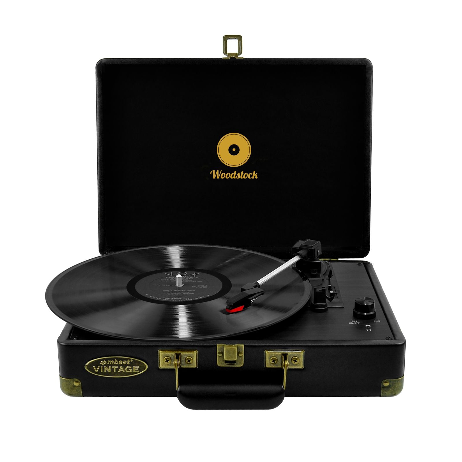 mbeat Woodstock Black Retro Turntable-Audio & Video > Musical Instrument & Accessories-PEROZ Accessories