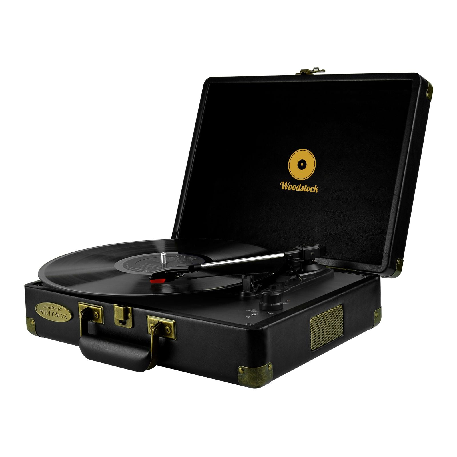 mbeat Woodstock Black Retro Turntable-Audio & Video > Musical Instrument & Accessories-PEROZ Accessories