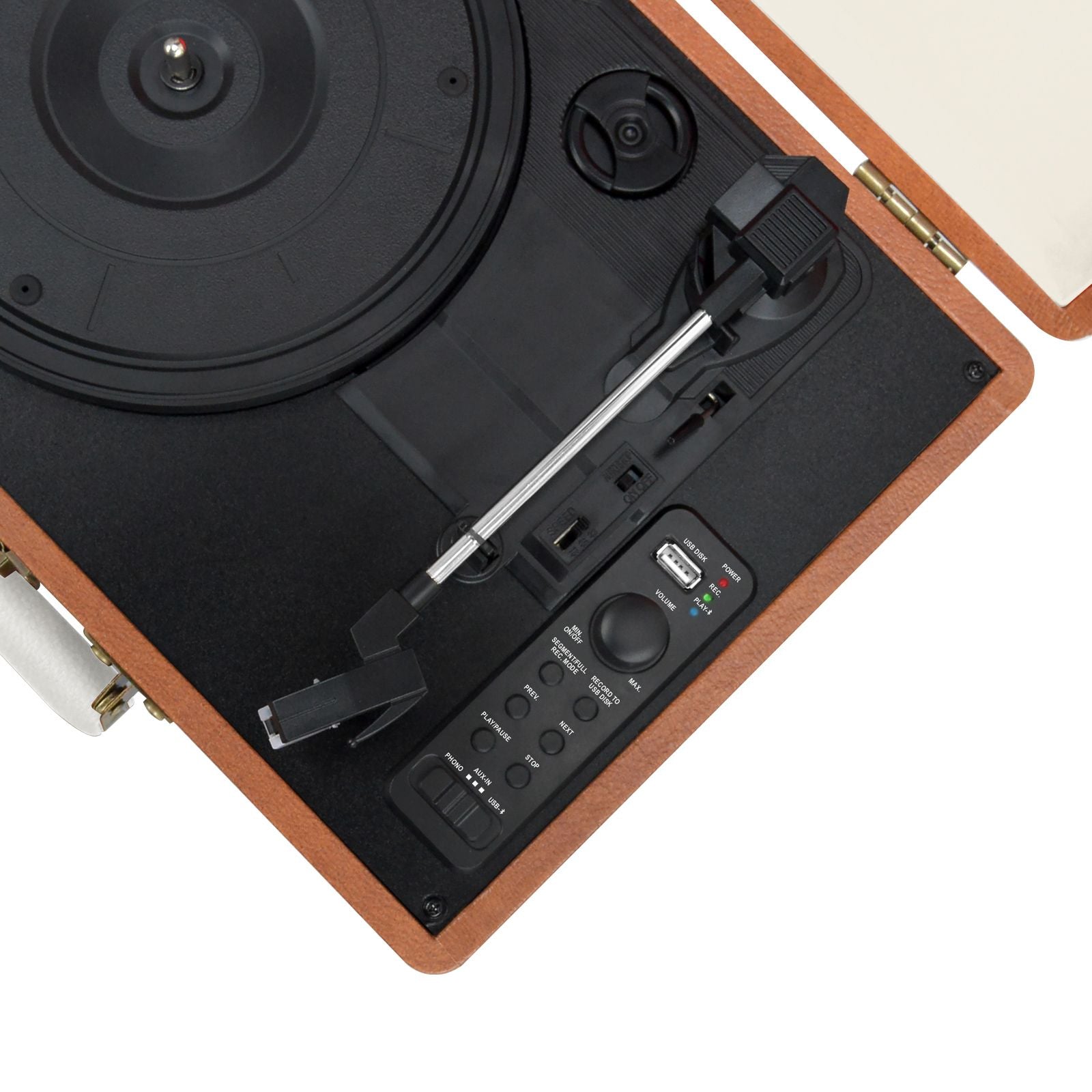 mbeat Aria Retro Turntable with Bluetooth & USB Disk Record-Audio & Video > Speakers-PEROZ Accessories