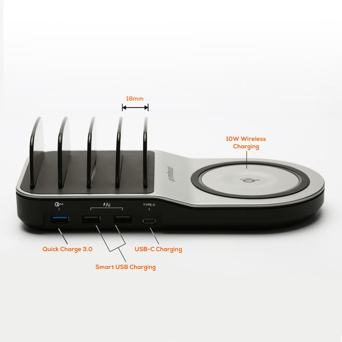 mbeat Gorilla Power 50W Qi Certified Multi-Device USB & Wireless Charging Dock-Electronics > Mobile Accessories-PEROZ Accessories