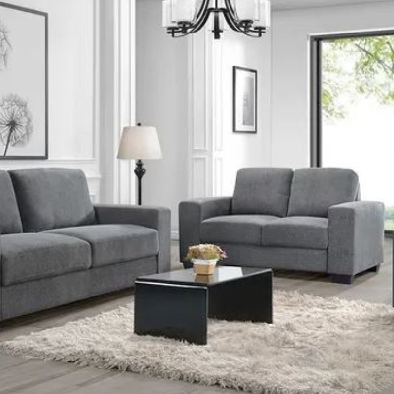 Brooks 2 Seater Fabric Sofa Elephant Grey-Furniture > Sofas-PEROZ Accessories