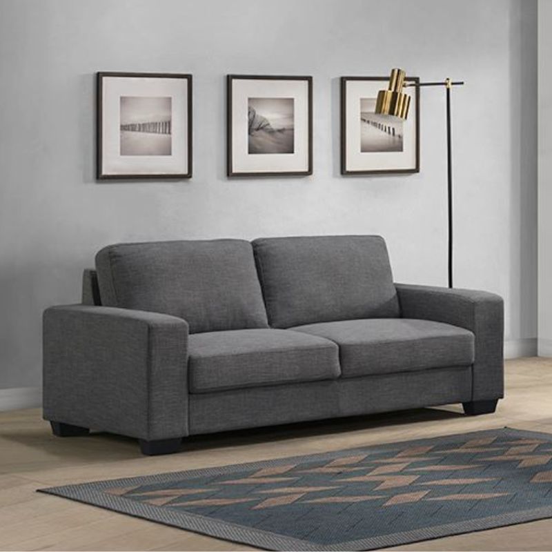 Brooks 3 Seater Fabric Sofa Elephant Grey-Furniture > Sofas-PEROZ Accessories